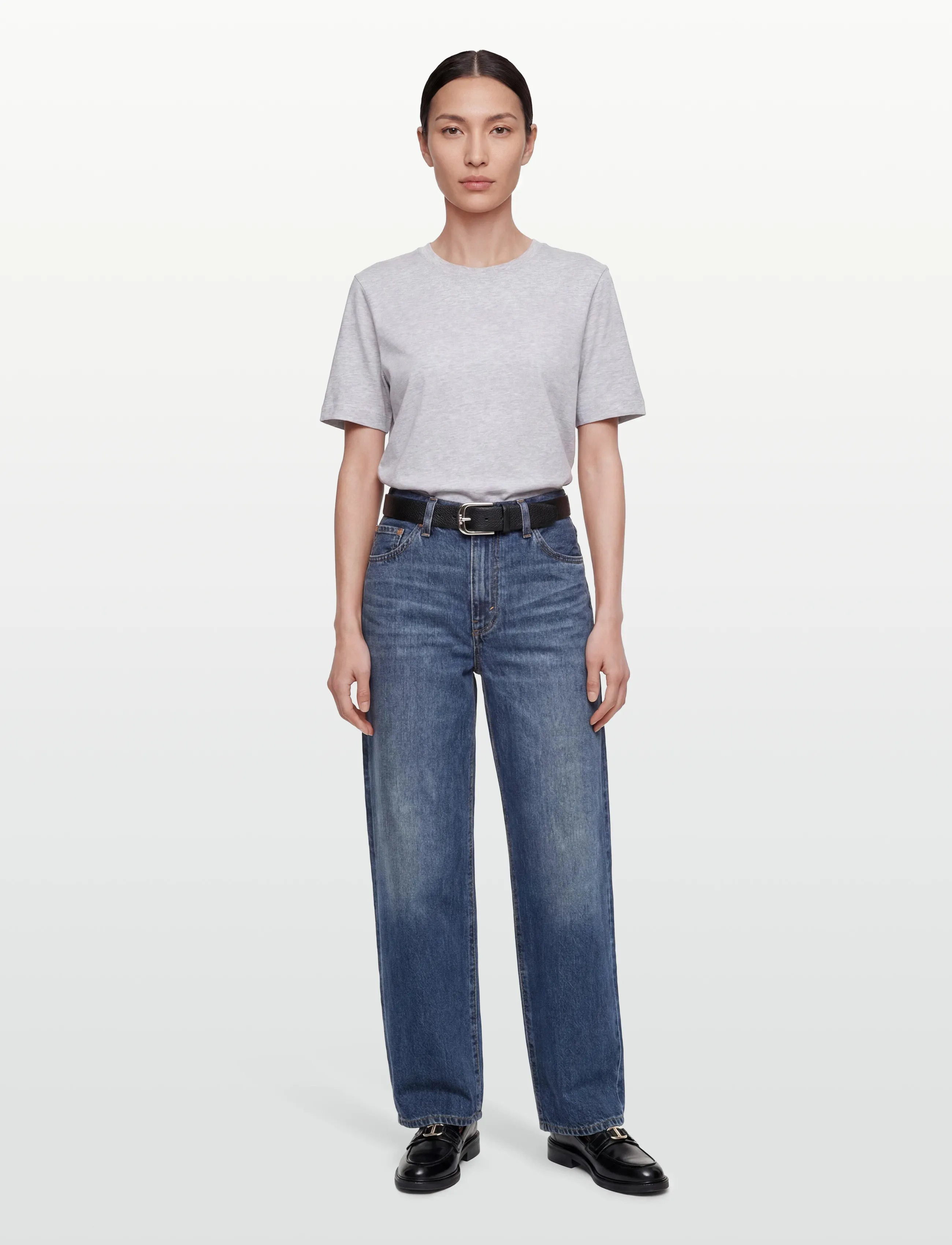 Mads Nørgaard Cotton Jersey Jess Tee FAV - T-shirts - LIGHT GREY MELANGE / grey