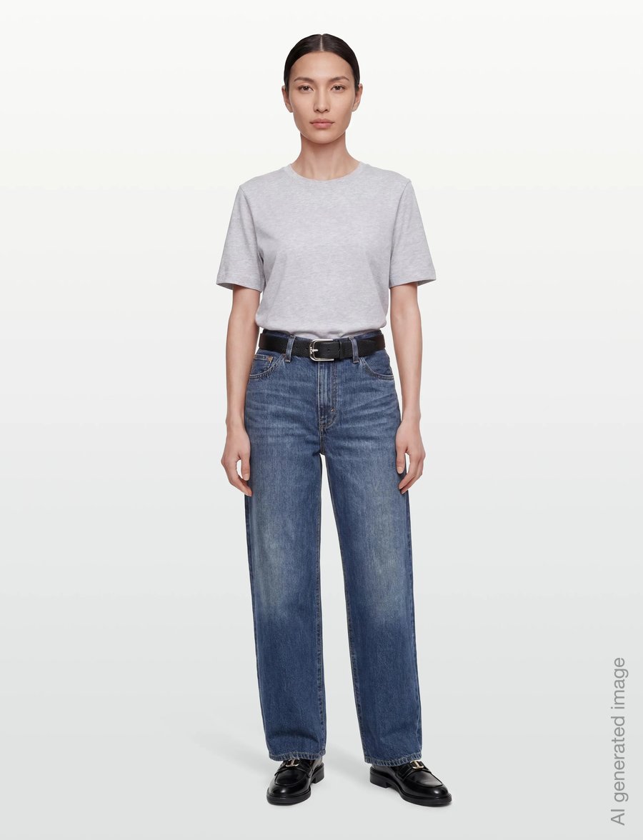 Mads Nørgaard - Cotton Jersey Jess Tee FAV - t-shirts - light grey melange - 0