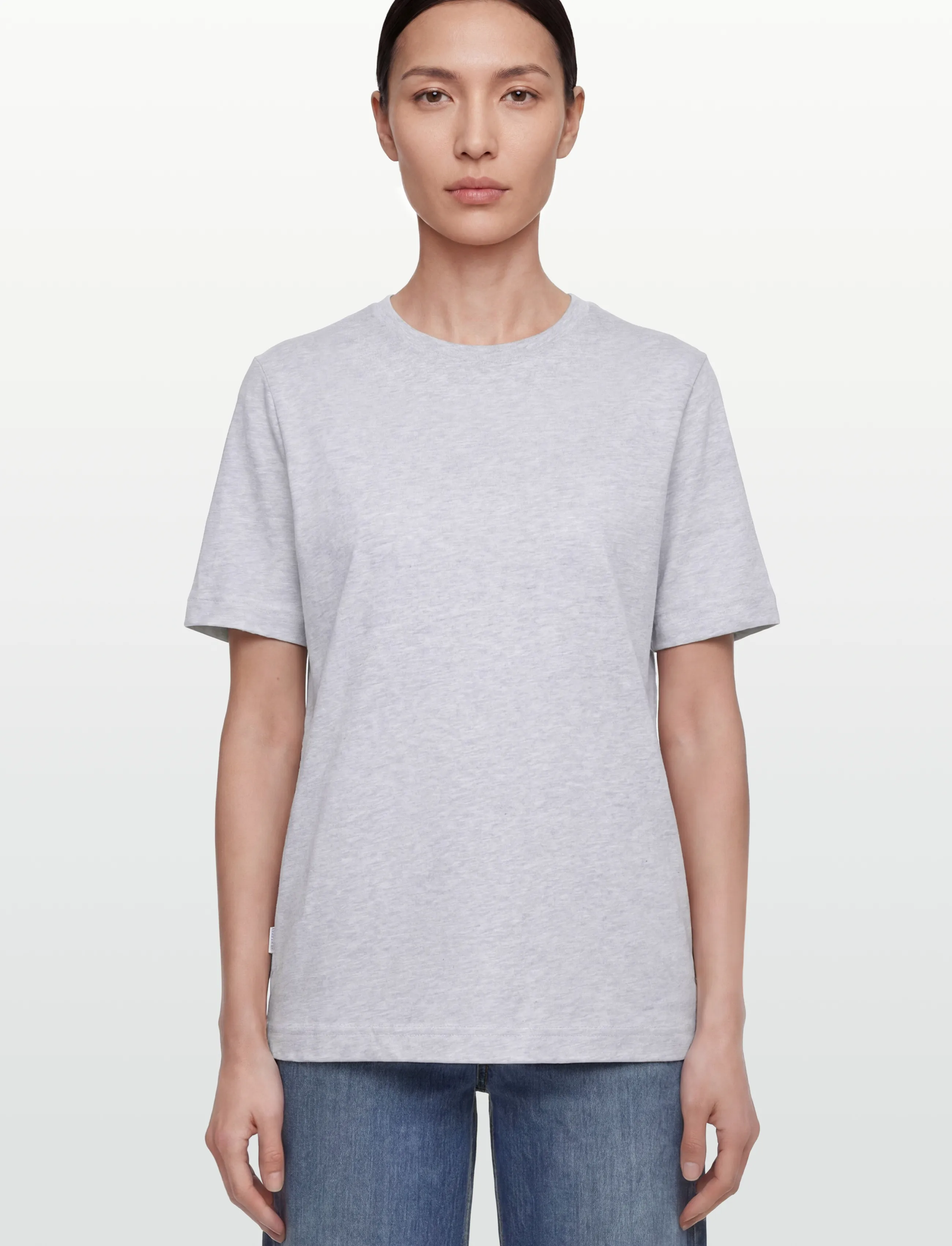 Mads Nørgaard - Cotton Jersey Jess Tee FAV - t-shirts - light grey melange - 3