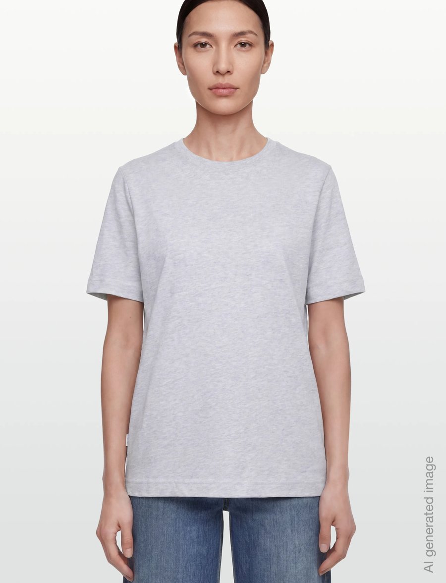 Mads Nørgaard - Cotton Jersey Jess Tee FAV - t-shirts - light grey melange - 3