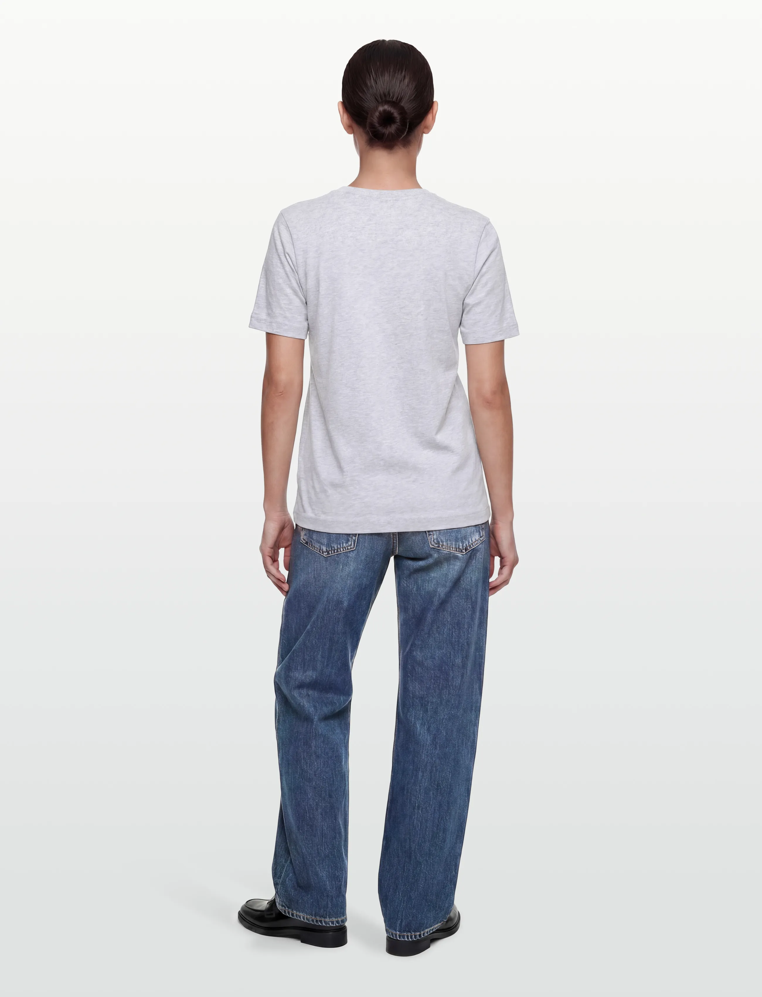 Mads Nørgaard - Cotton Jersey Jess Tee FAV - t-shirts - light grey melange - 4