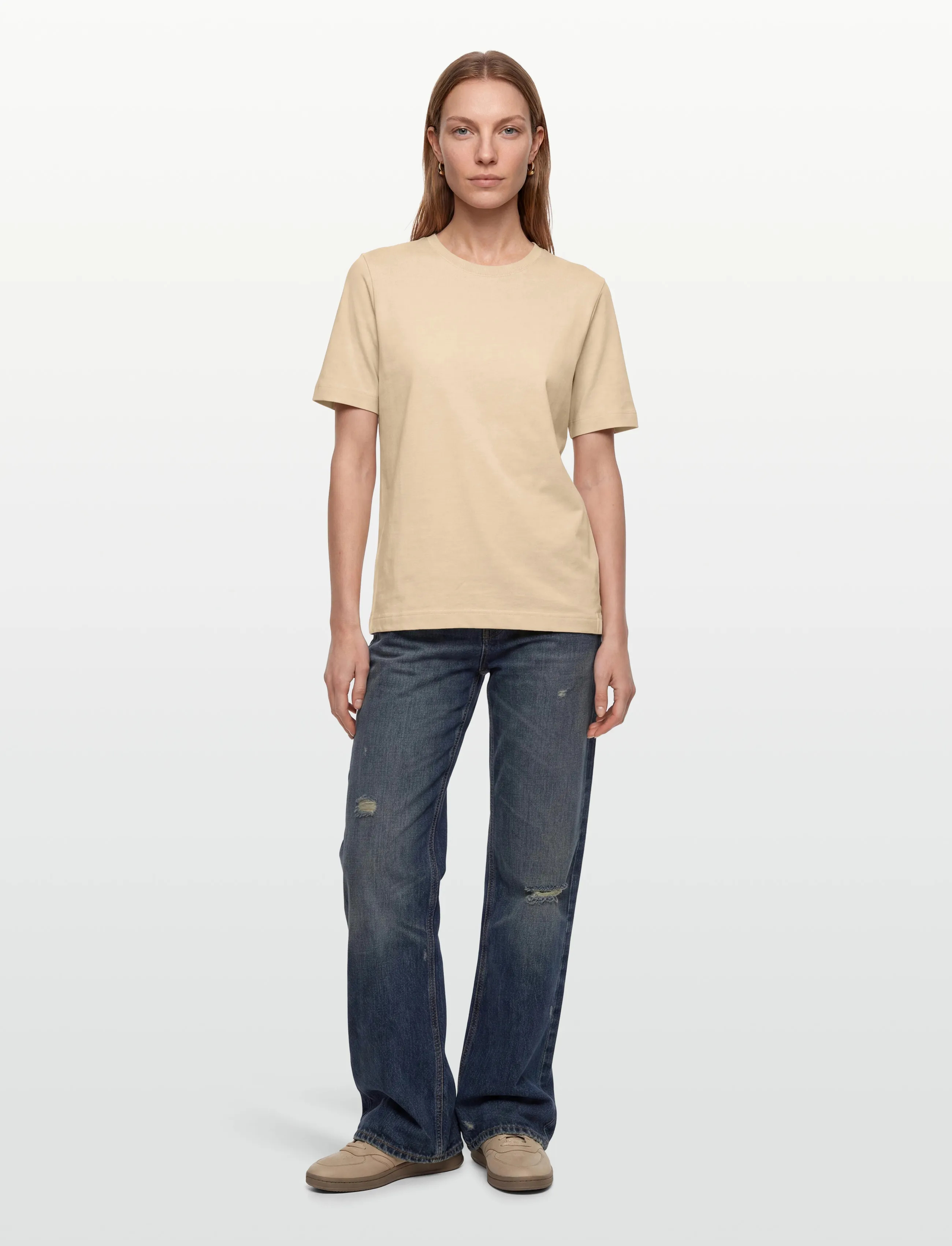 Mads Nørgaard - Cotton Jersey Jess Tee FAV - t-shirts - wood ash - 0
