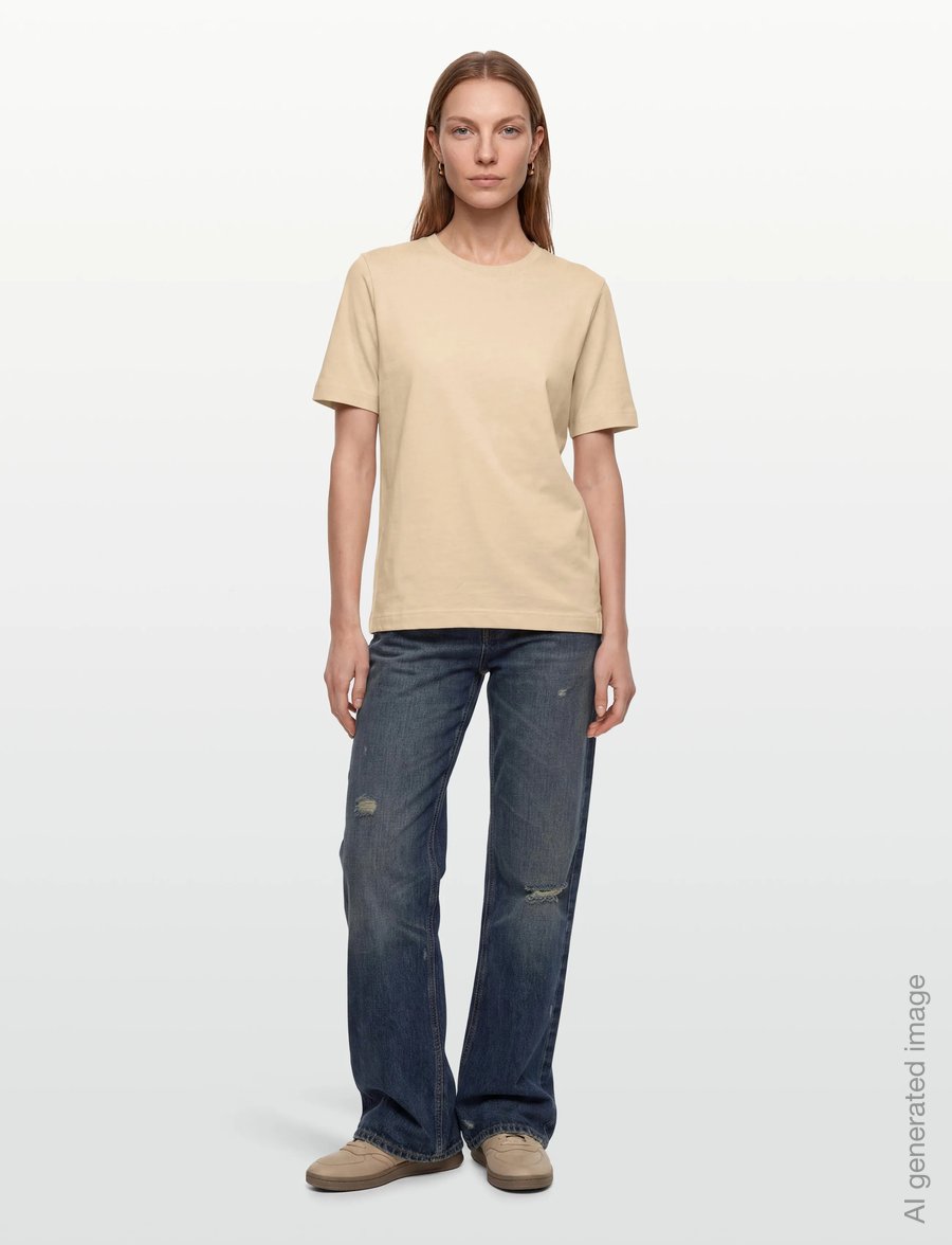 Mads Nørgaard - Cotton Jersey Jess Tee FAV - t-shirts - wood ash - 0