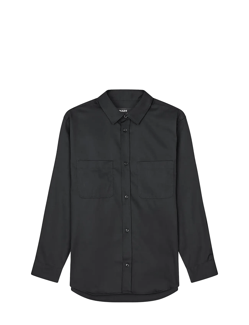 Mads Nørgaard - Narrow Twill Damon Shirt - casual skjorter - black - 0