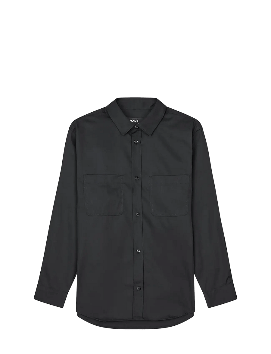 Mads Nørgaard - Narrow Twill Damon Shirt - black - 0