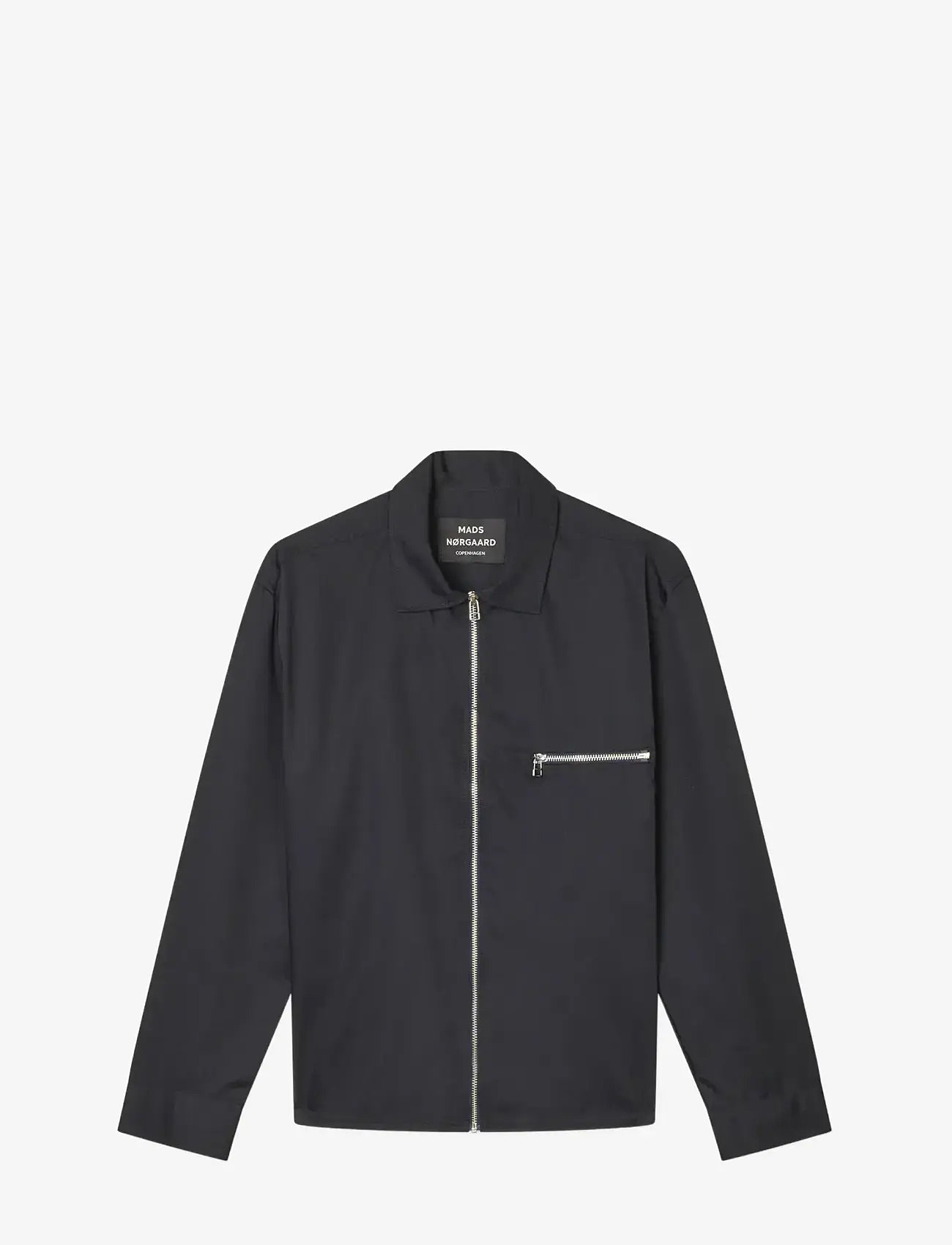 Mads Nørgaard - Narrow Twill Dexter Zip Shirt - shop by occasion - black - 1