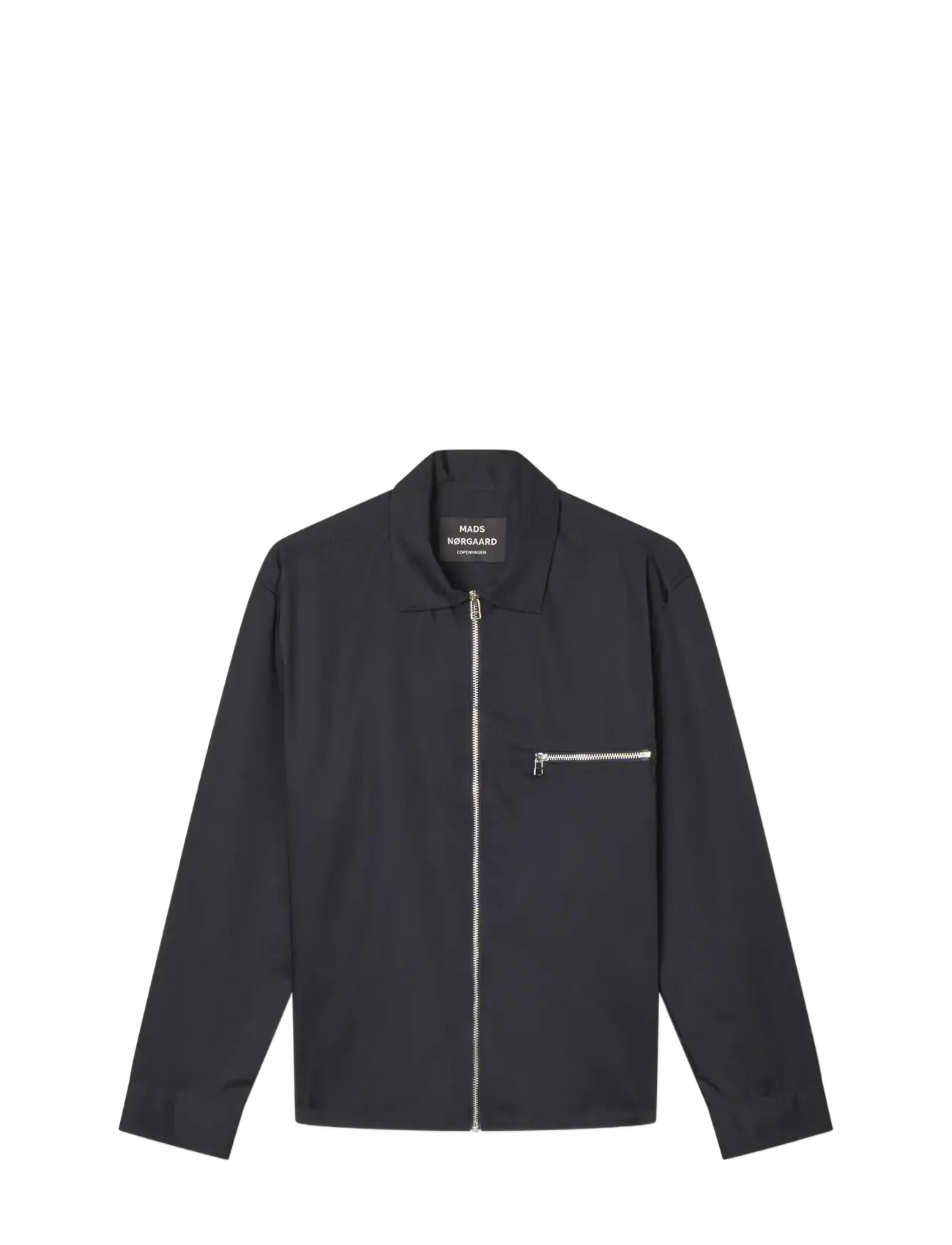 Mads Nørgaard Narrow Twill Dexter Zip Shirt - Deals - BLACK / black