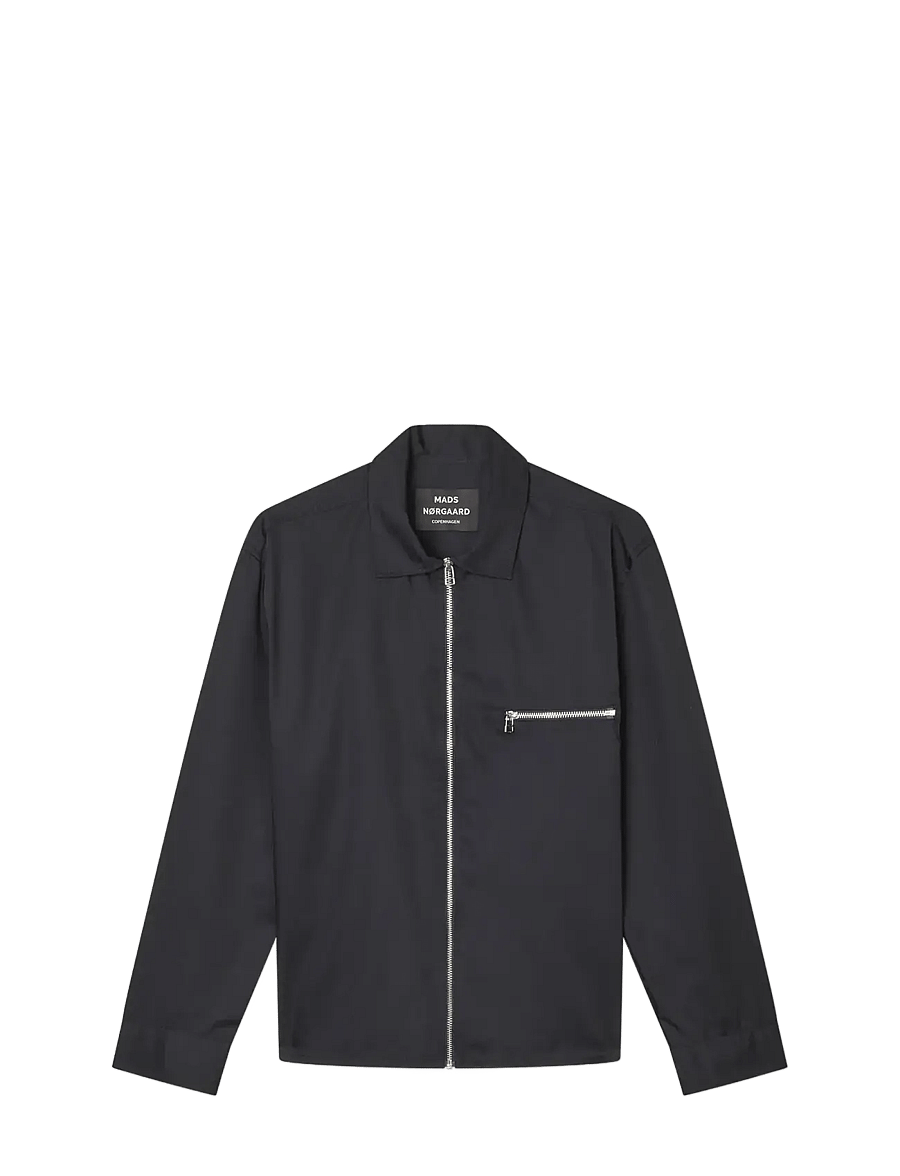 Mads Nørgaard - Narrow Twill Dexter Zip Shirt - shop efter anledning - black - 1