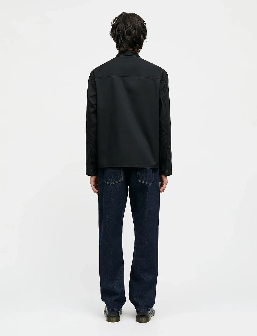 Mads Nørgaard - Narrow Twill Dexter Zip Shirt - shop efter anledning - black - 2