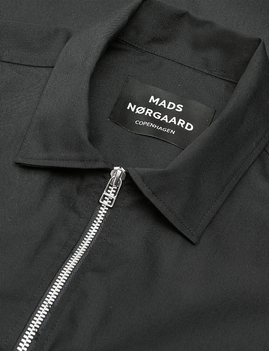 Mads Nørgaard - Narrow Twill Dexter Zip Shirt - shop efter anledning - black - 3