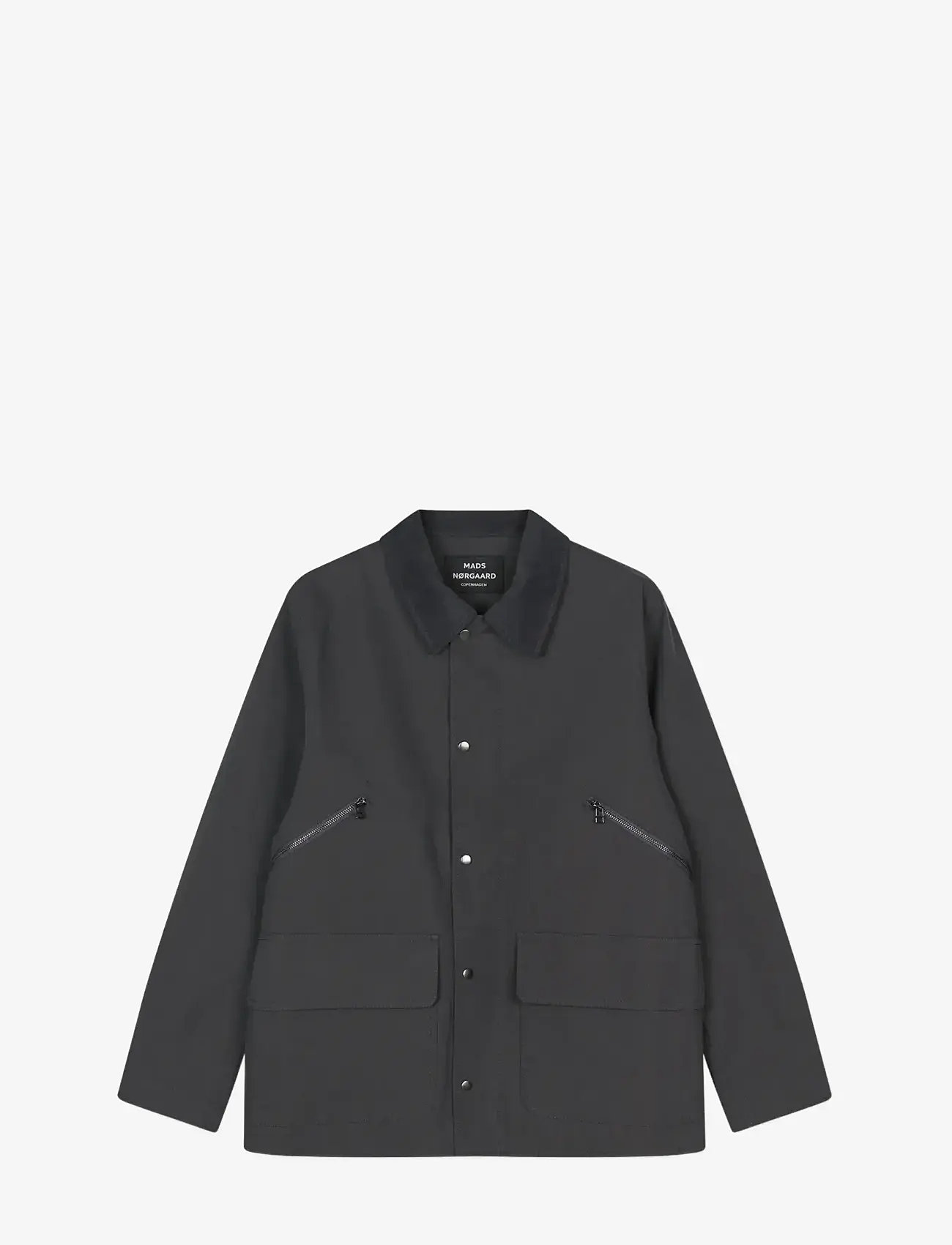 Mads Nørgaard - Repellent Weave Wilson Zip Jacket - forårsjakker - asphalt - 1