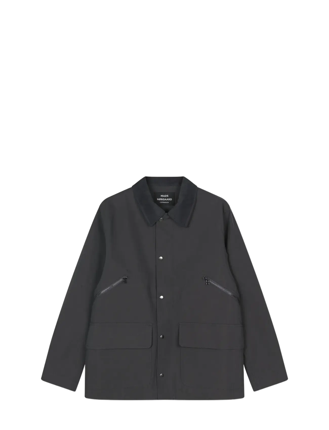 Mads Nørgaard Repellent Weave Wilson Zip Jacket - Light Jackets - ASPHALT / grey