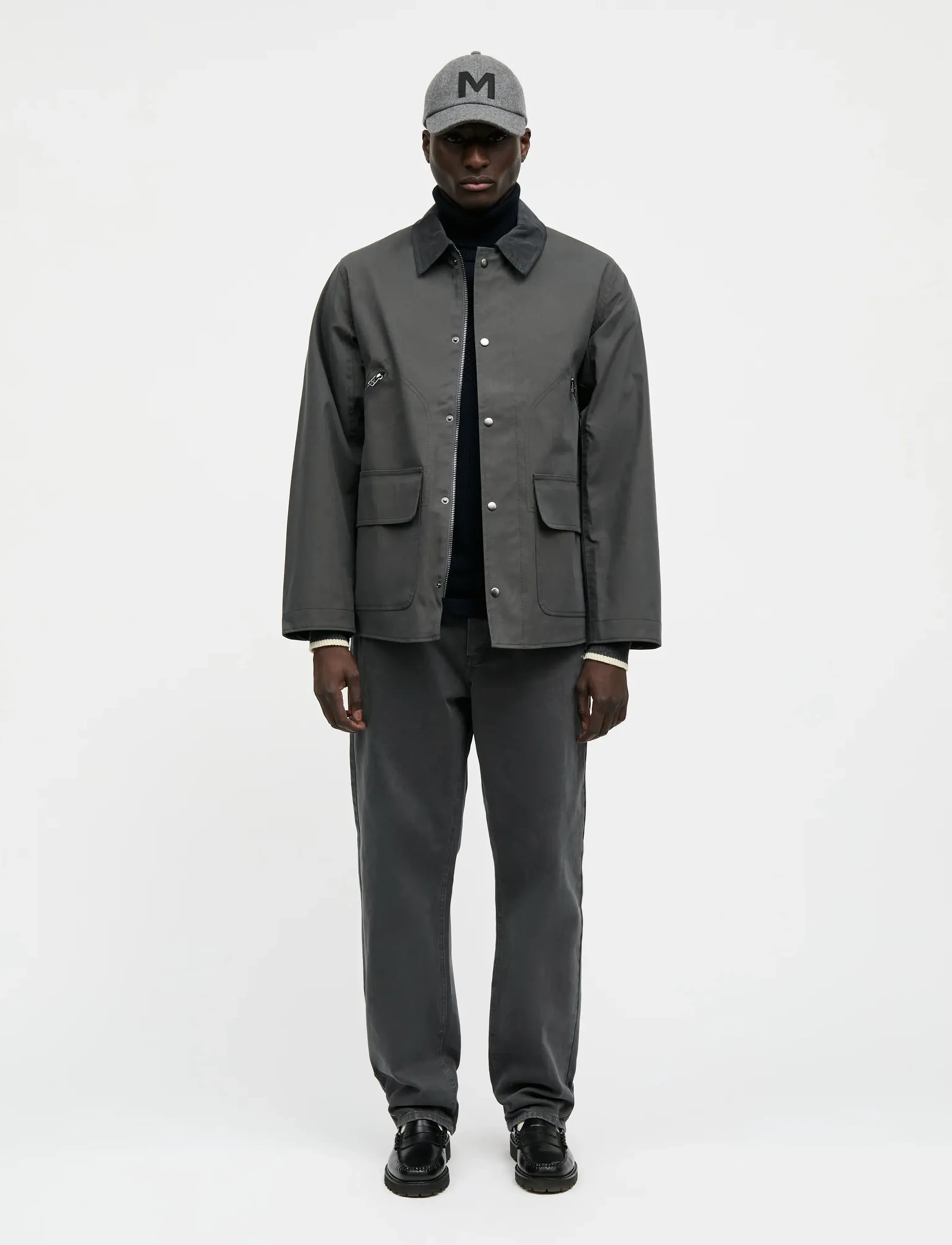 Mads Nørgaard Repellent Weave Wilson Zip Jacket, S, Grey, Jakker > Lette Jakker, Herre