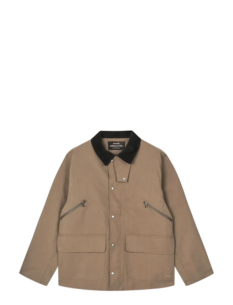 Mads Nørgaard - Repellent Weave Wilson Zip Jacket - frühlingsjacken - walnut - 1