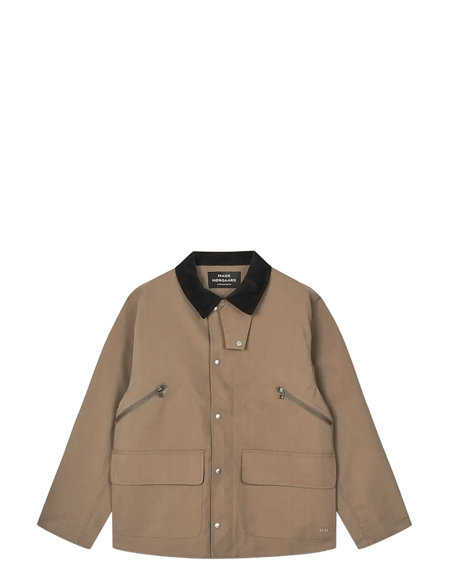 Mads Nørgaard - Repellent Weave Wilson Zip Jacket - frühlingsjacken - walnut - 1