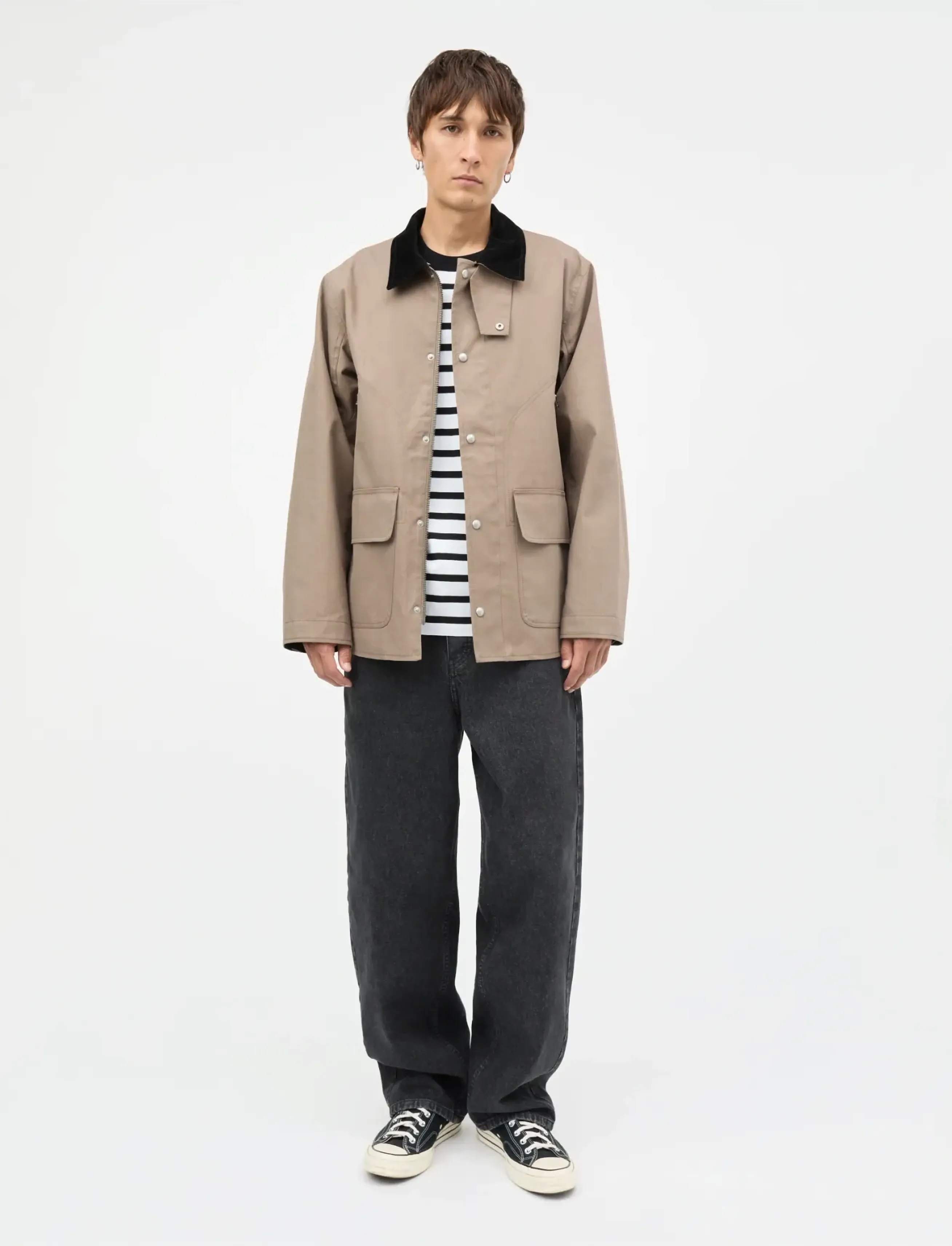 Mads Nørgaard Repellent Weave Wilson Zip Jacket - Ytterkläder - WALNUT / brown