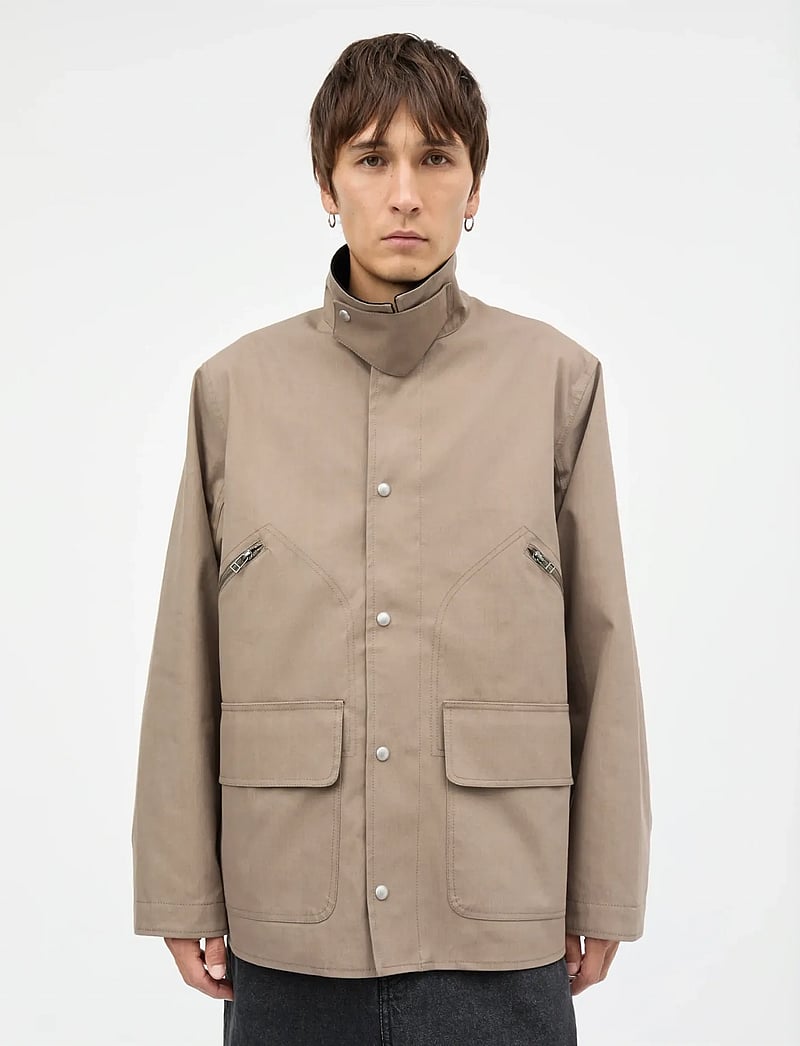 Mads Nørgaard - Repellent Weave Wilson Zip Jacket - frühlingsjacken - walnut - 3