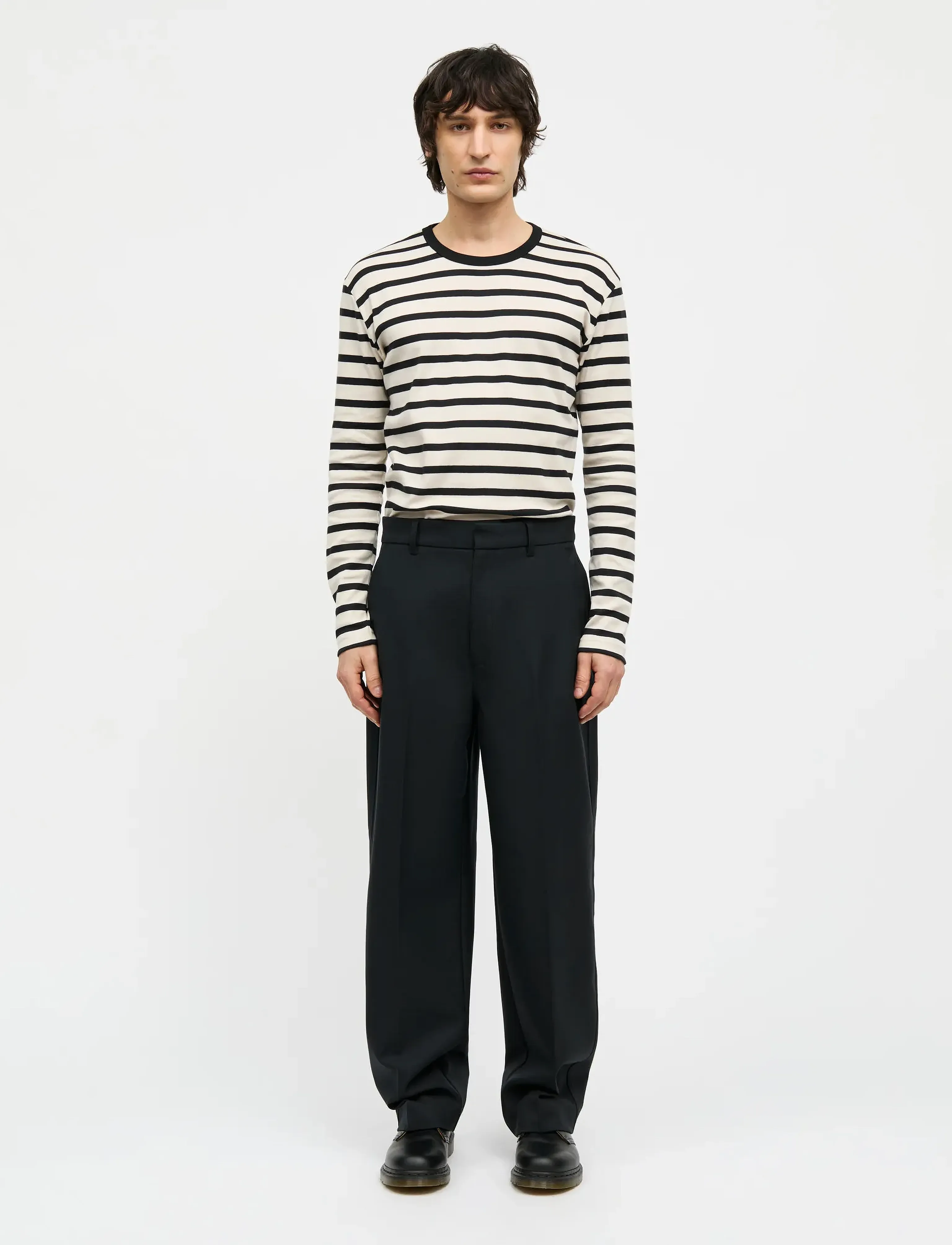 Mads Nørgaard Super Twill Henry Pants - 4 for 3 - BLACK / black