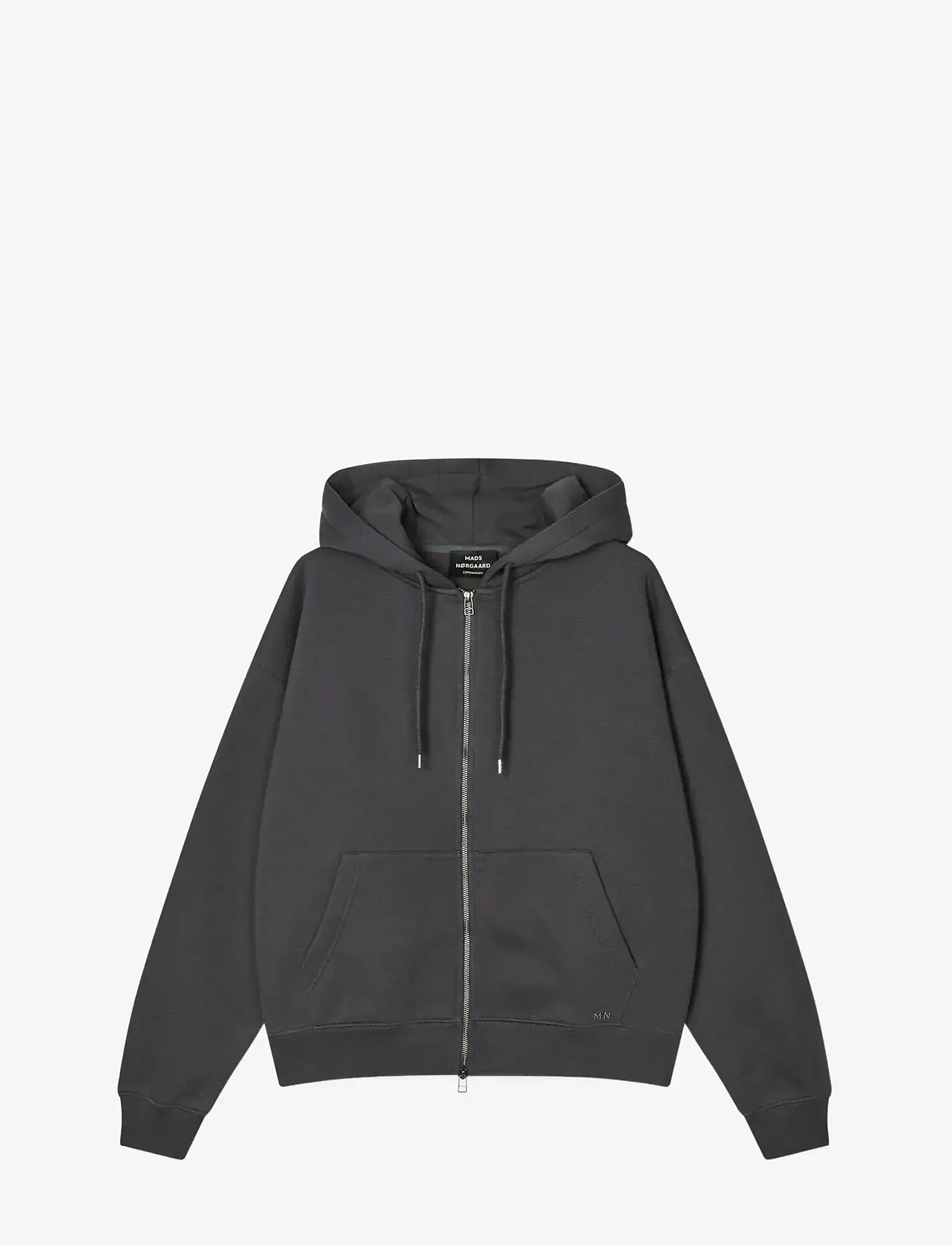 Mads Nørgaard - Standard Luka Hoodie Zip Sweat - kapuutsiga dressipluusid - asphalt - 1