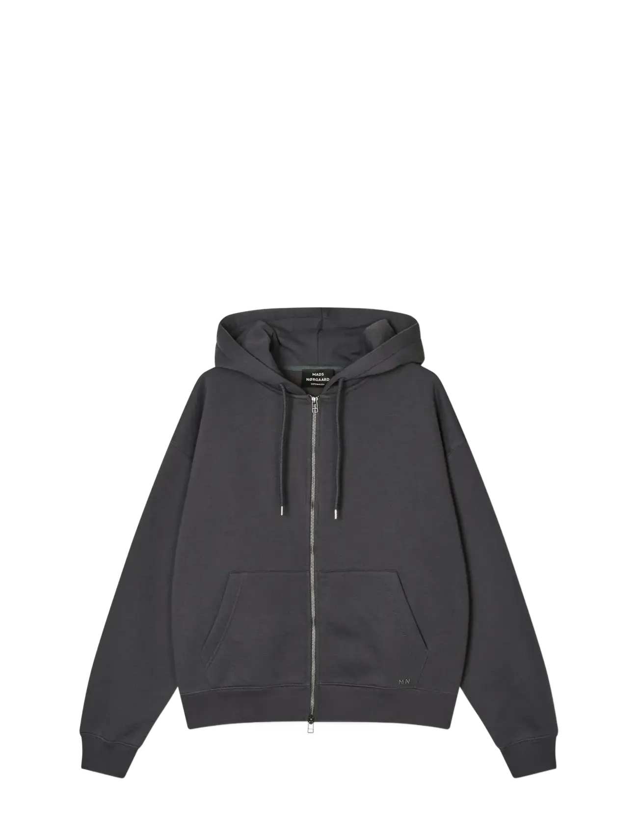 Mads Nørgaard Standard Luka Hoodie Zip Sweat - Tøj - ASPHALT / grey