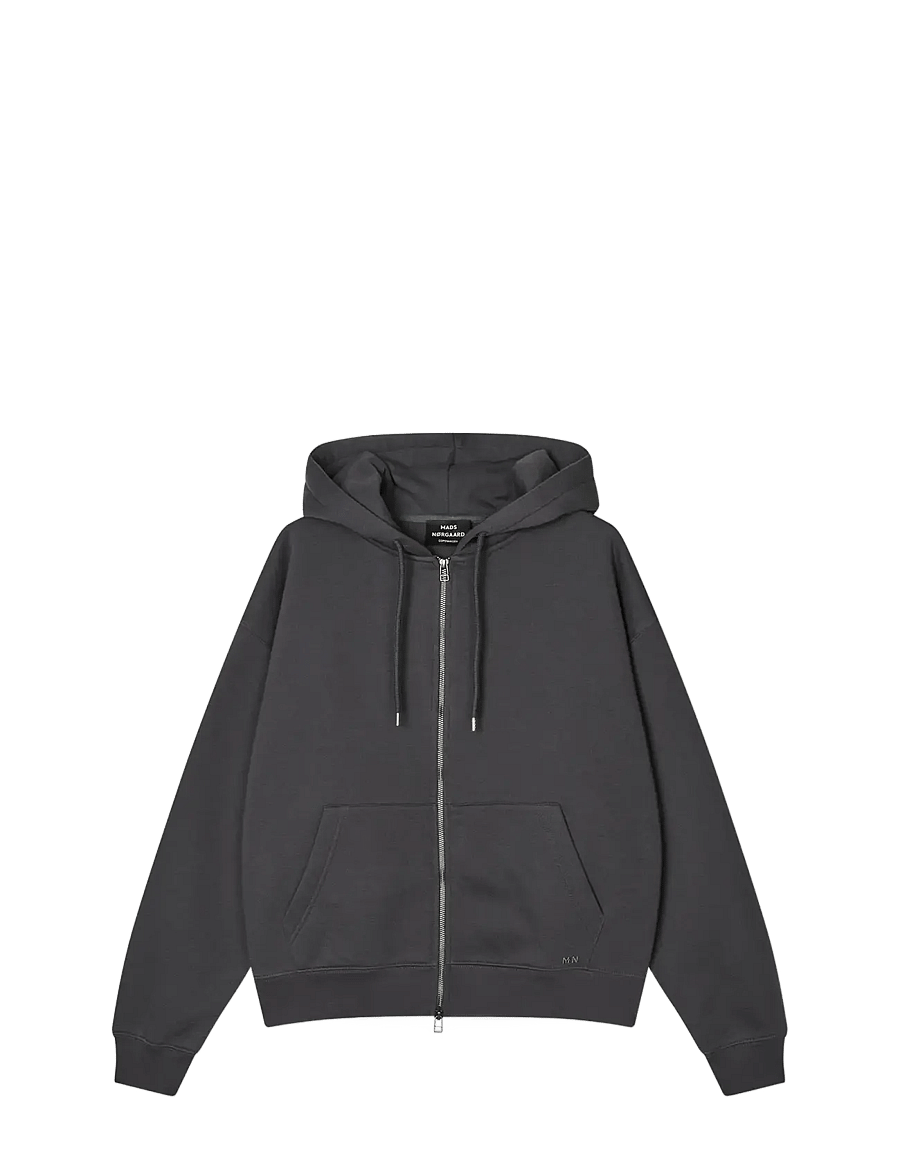 Mads Nørgaard - Standard Luka Hoodie Zip Sweat - kapuzenpullover - asphalt - 1
