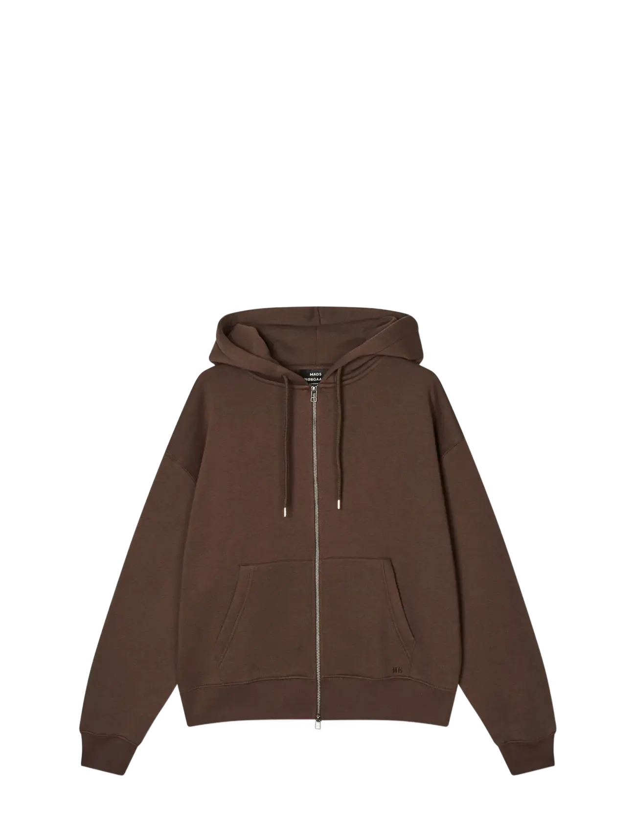 Mads Nørgaard Standard Luka Hoodie Zip Sweat - Tøj - DEMITASSE / brown
