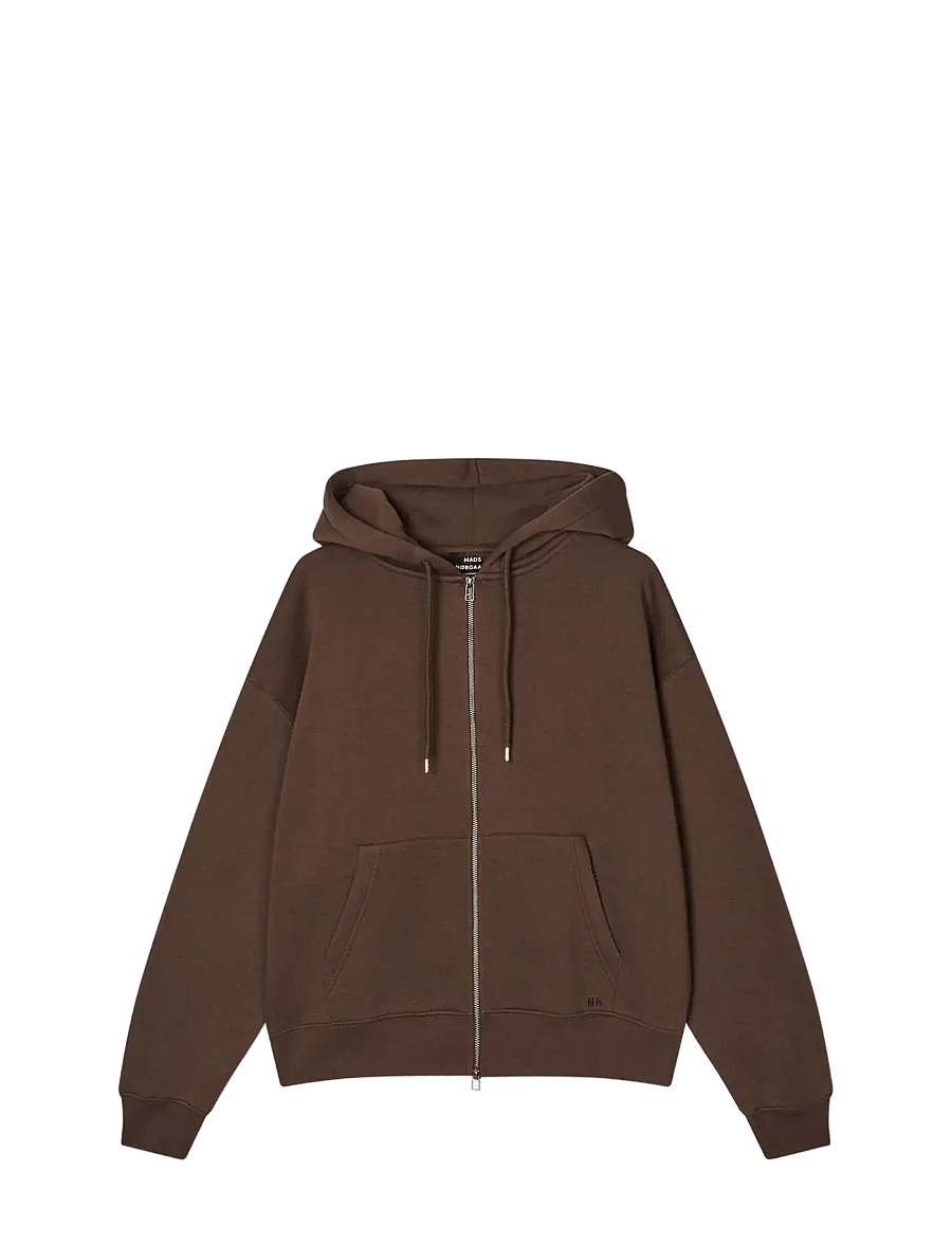 Mads Nørgaard - Standard Luka Hoodie Zip Sweat - sweats à capuche - demitasse - 1