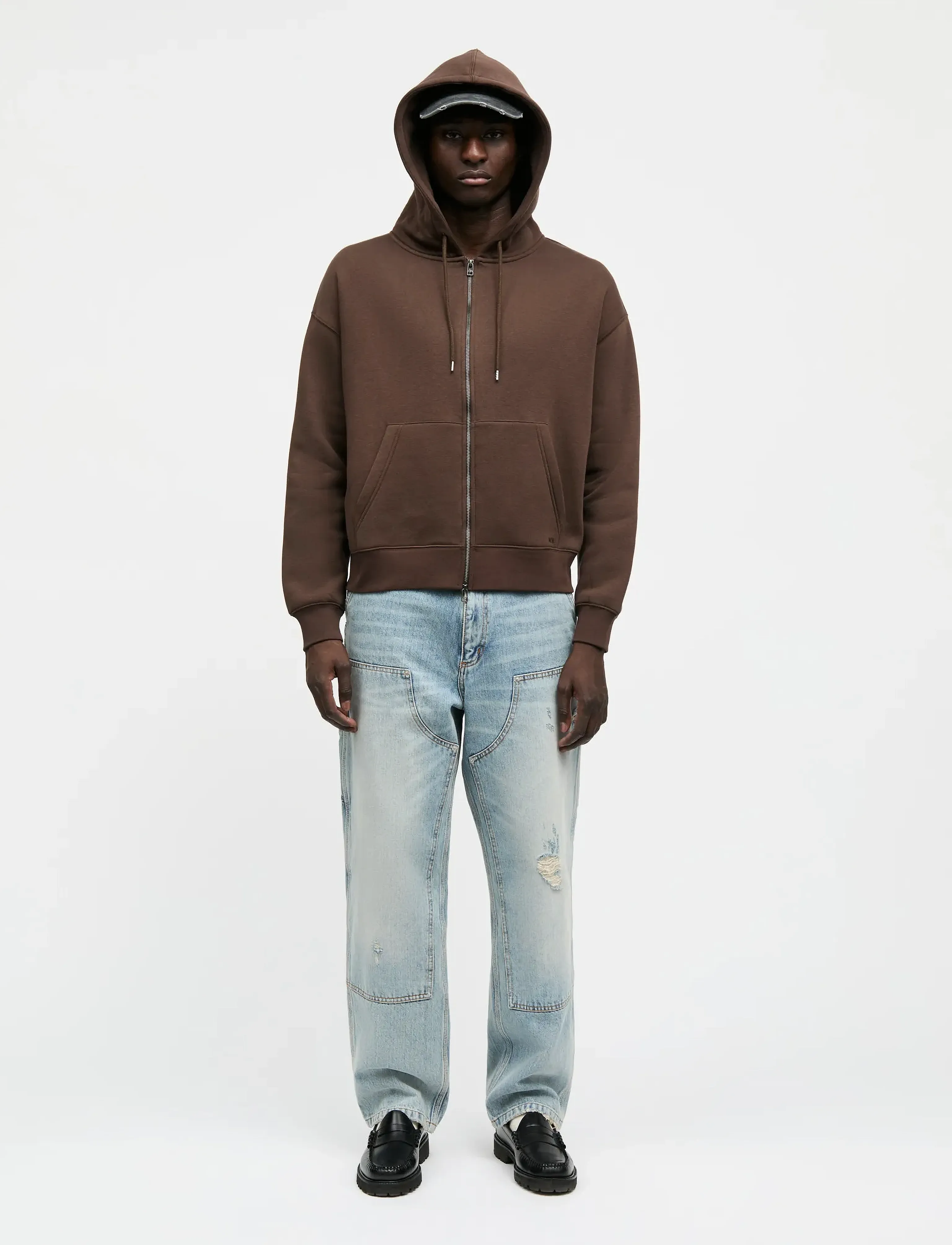 Mads Nørgaard Standard Luka Hoodie Zip Sweat - Sweatshirts - DEMITASSE / brown