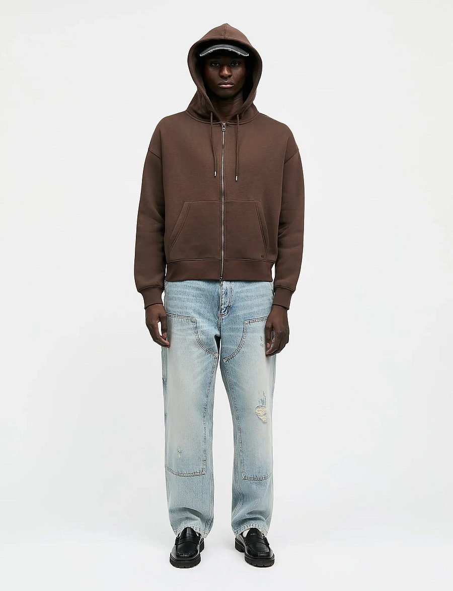 Mads Nørgaard - Standard Luka Hoodie Zip Sweat - sweats à capuche - demitasse - 0