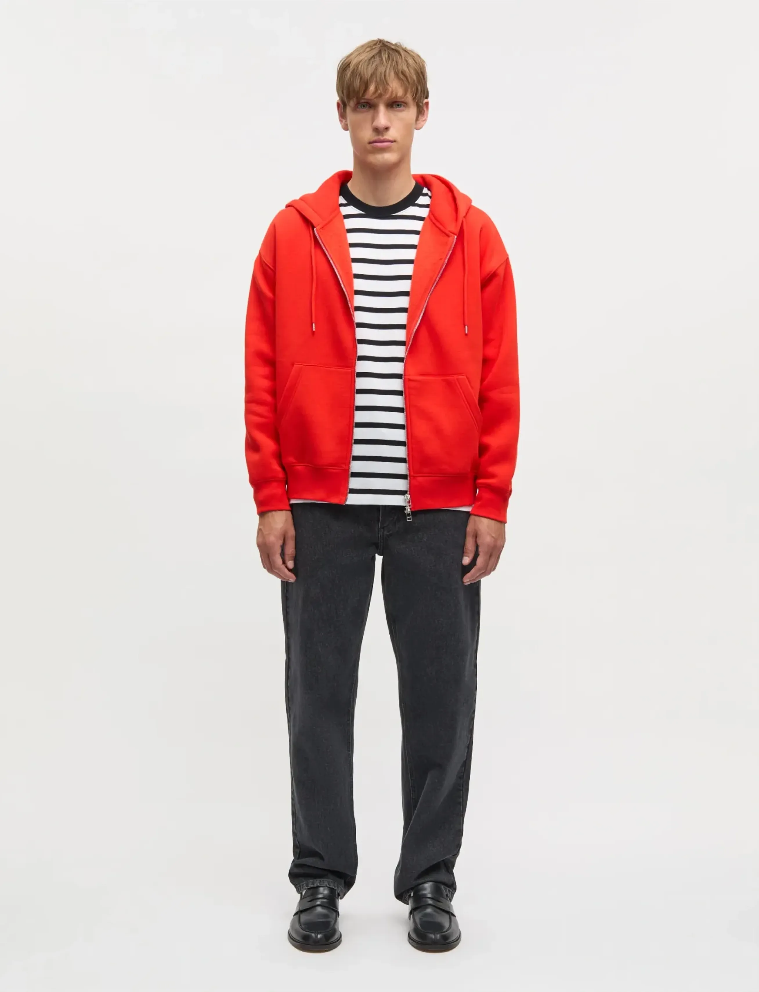 Mads Nørgaard Standard Luka Hoodie Zip Sweat - Dressipluusid - FIERY RED / red