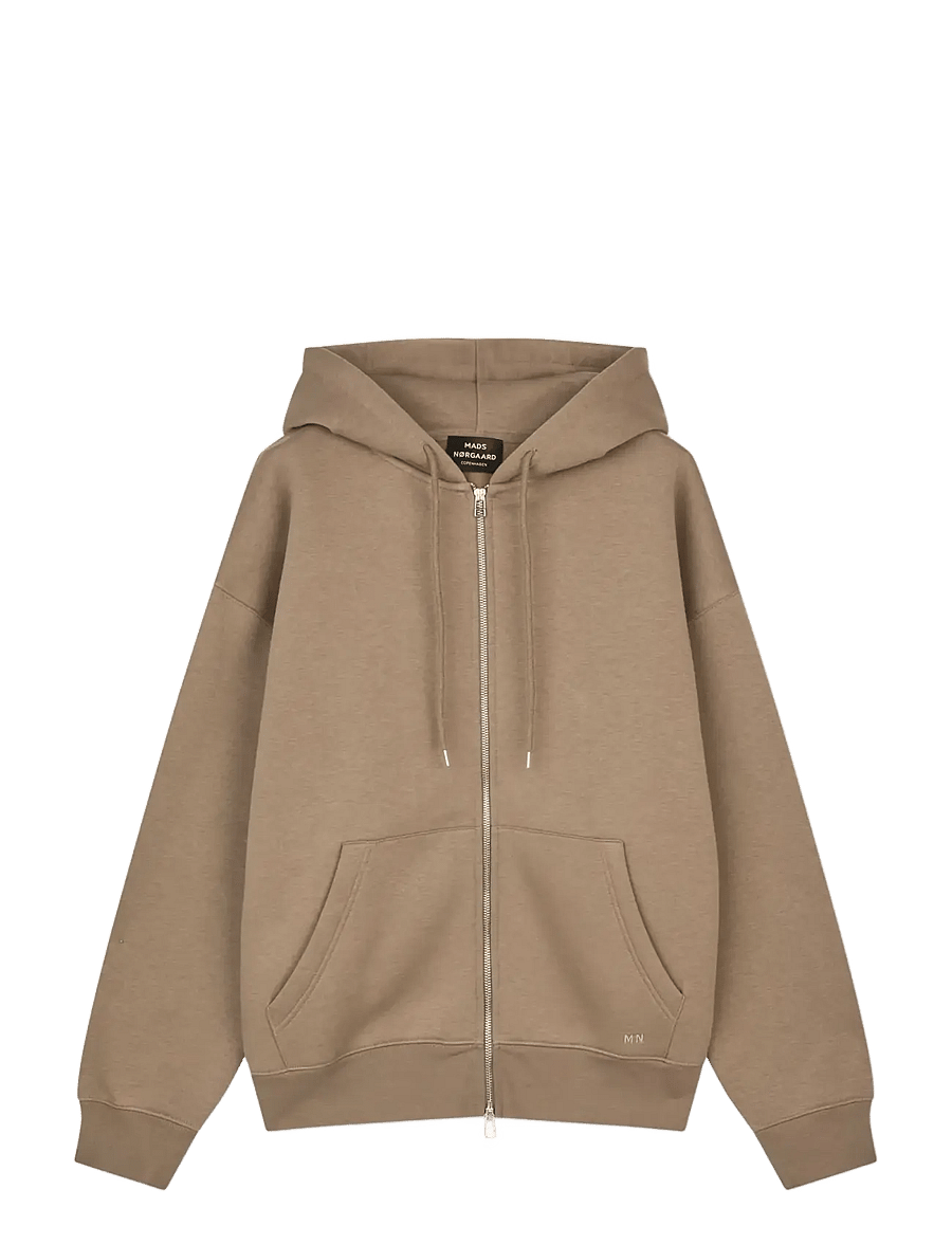 Mads Nørgaard - Standard Luka Hoodie Zip Sweat - kapuzenpullover - walnut - 1