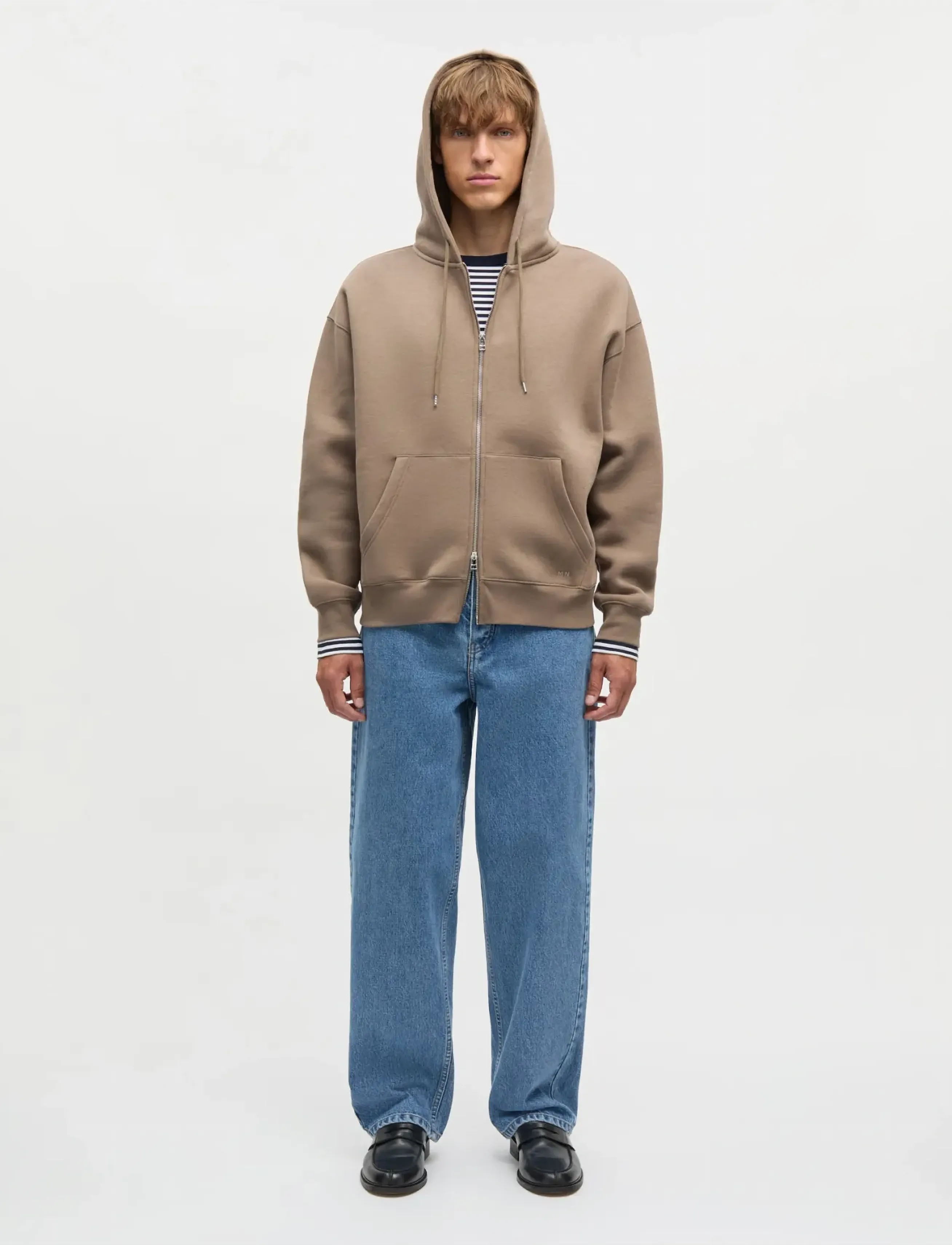 Mads Nørgaard Standard Luka Hoodie Zip Sweat - Kapuzenpullover - WALNUT / brown