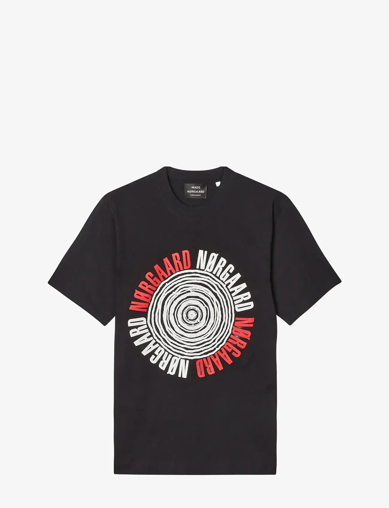 Mads Nørgaard - Cotton Jersey Spiral Frode Tee - kortærmede t-shirts - black - 1