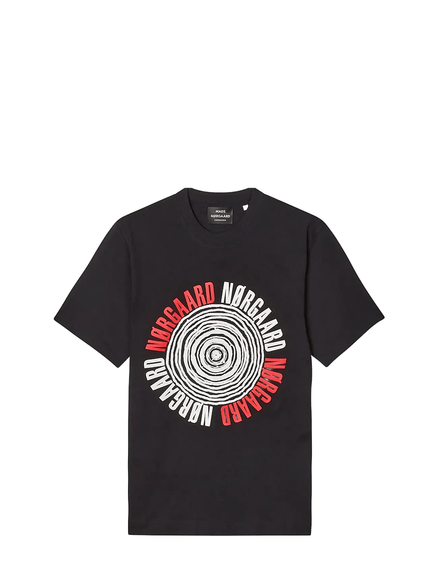 Mads Nørgaard - Cotton Jersey Spiral Frode Tee - kortærmede t-shirts - black - 1