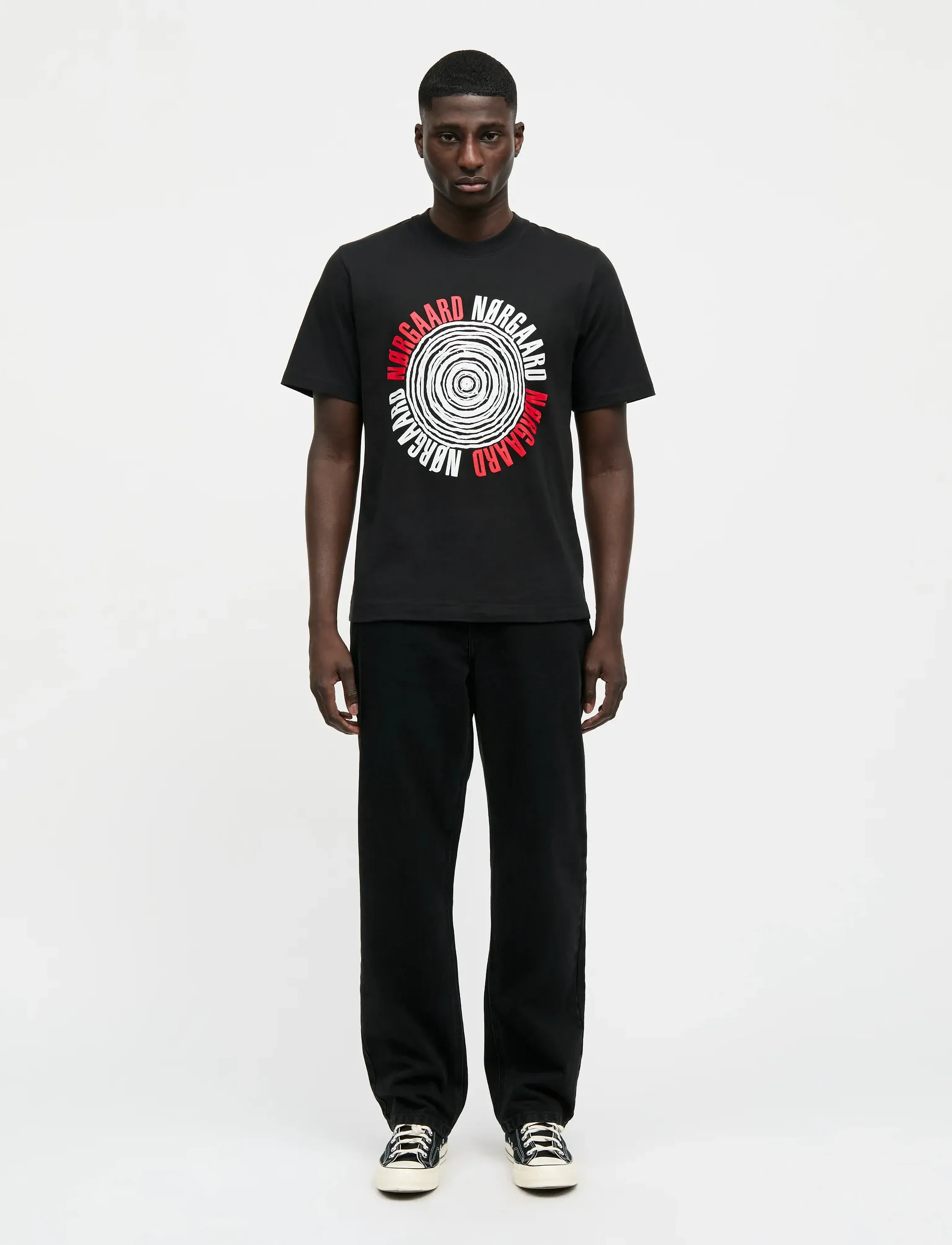 Mads Nørgaard Cotton Jersey Spiral Frode Tee - Deals - BLACK / black