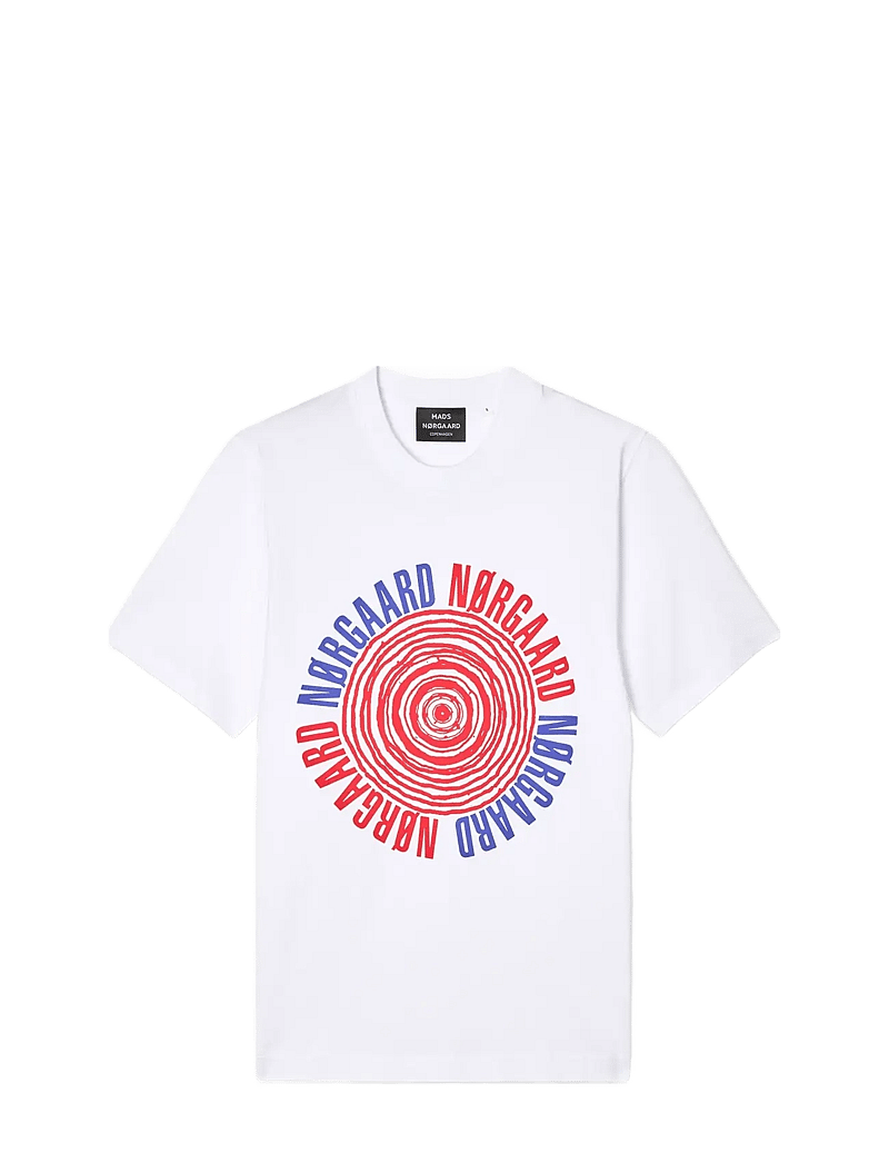 Mads Nørgaard - Cotton Jersey Spiral Frode Tee - short-sleeved t-shirts - white - 1