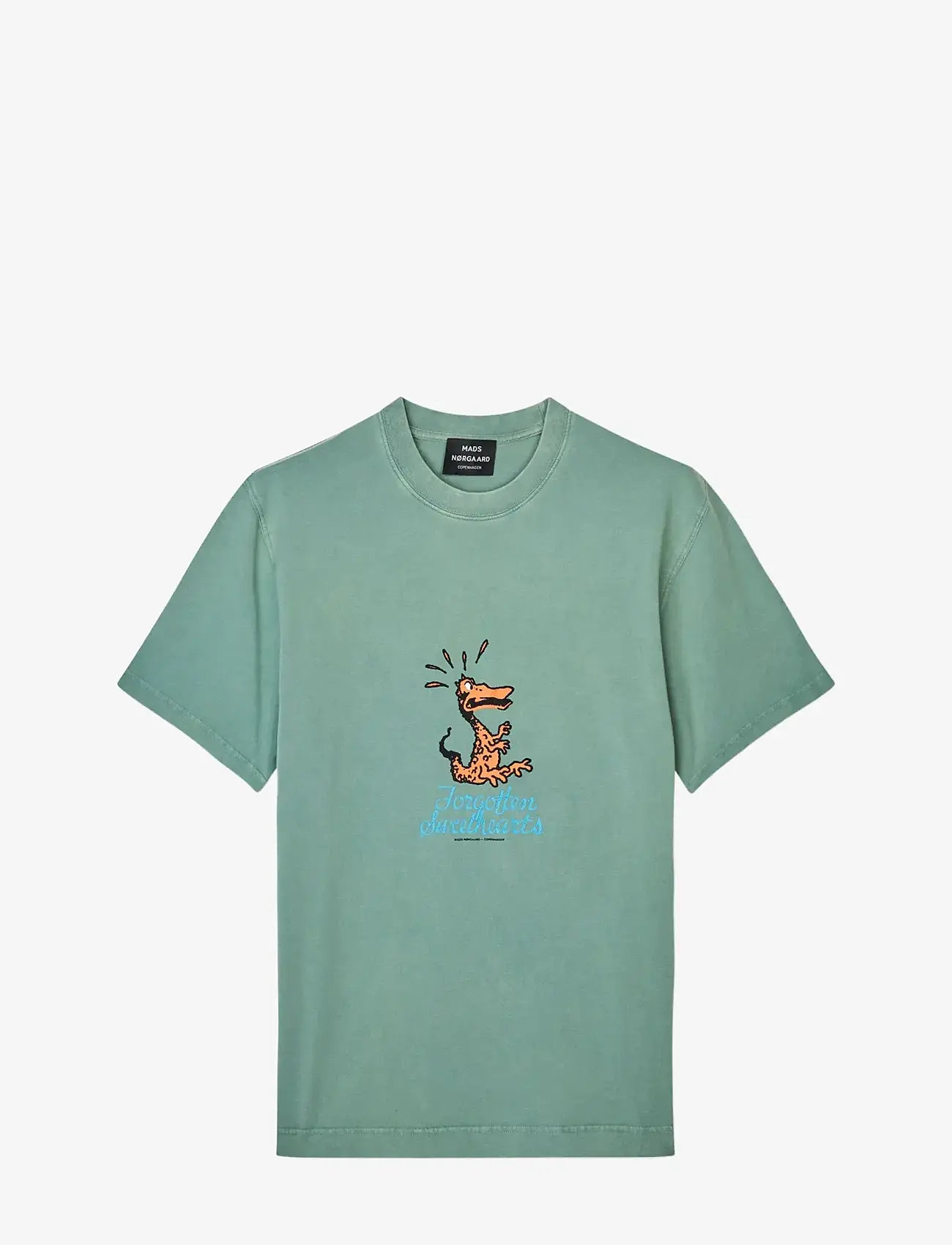 Mads Nørgaard - Cotton Jersey Sweathart Frode Tee - short-sleeved t-shirts - verdant green - 0