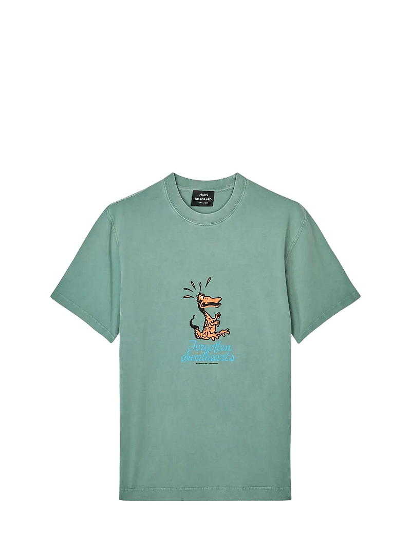 Mads Nørgaard - Cotton Jersey Sweathart Frode Tee - short-sleeved t-shirts - verdant green - 0
