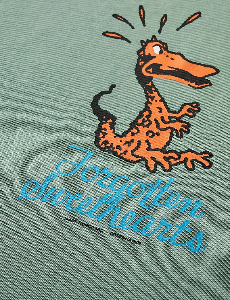 Mads Nørgaard - Cotton Jersey Sweathart Frode Tee - short-sleeved t-shirts - verdant green - 1