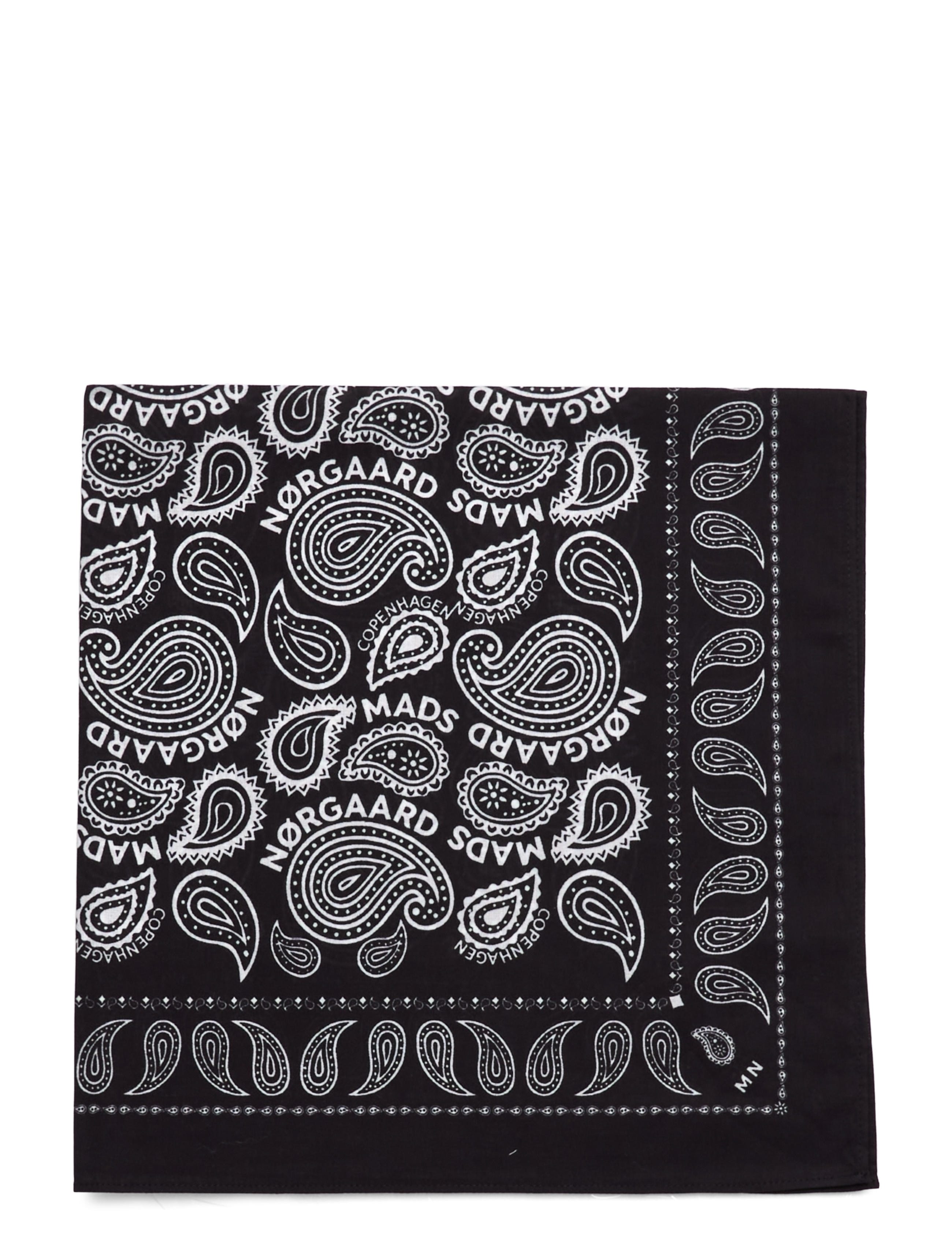 Mads Nørgaard - Soft Cotton Paisley Scarf Solid - black - 1