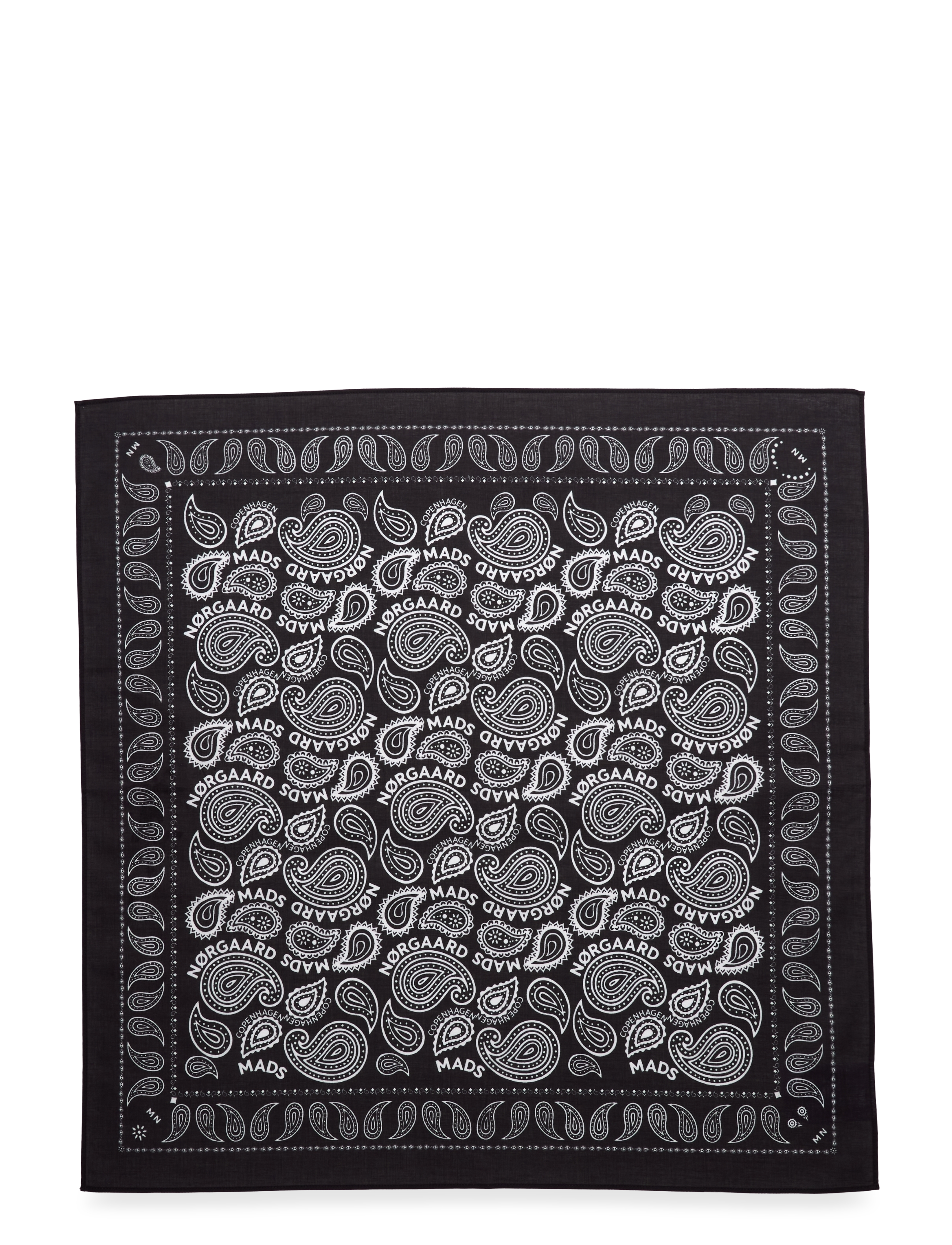 Mads Nørgaard - Soft Cotton Paisley Scarf Solid - black - 2
