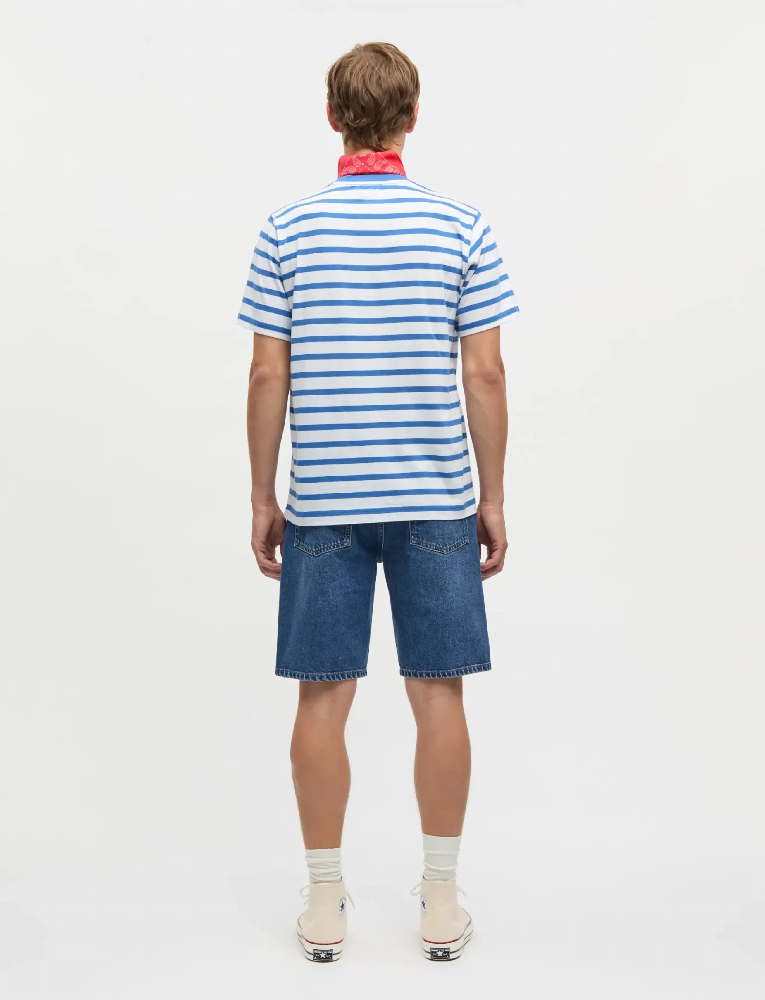 Mads Nørgaard - Cotton Jersey Stripe Frode Tee - kortærmede t-shirts - bright cobalt/white - 2