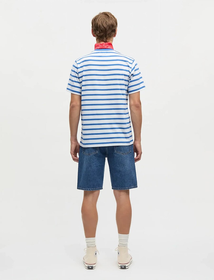 Mads Nørgaard - Cotton Jersey Stripe Frode Tee - kortærmede t-shirts - bright cobalt/white - 2