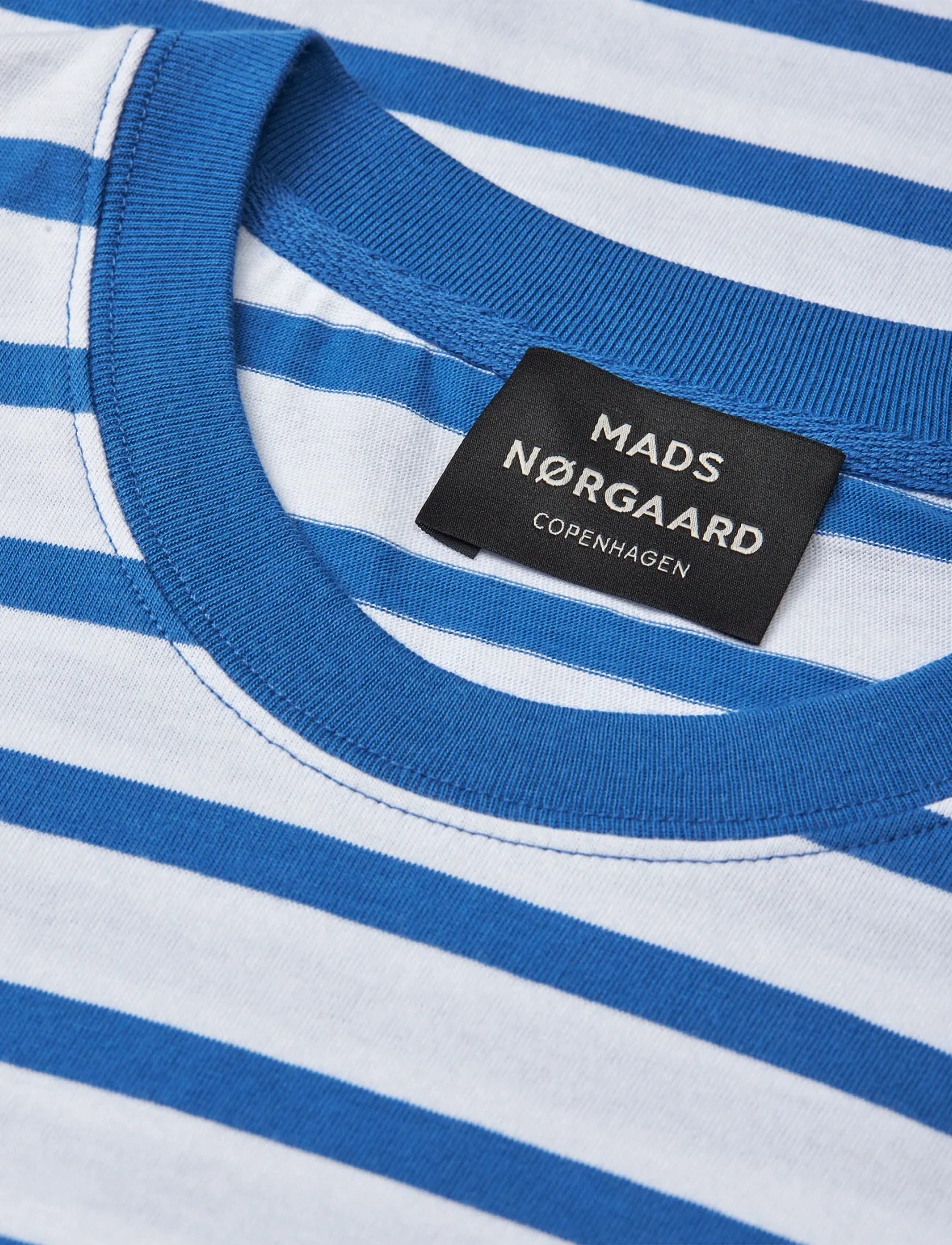 Mads Nørgaard - Cotton Jersey Stripe Frode Tee - kortærmede t-shirts - bright cobalt/white - 3