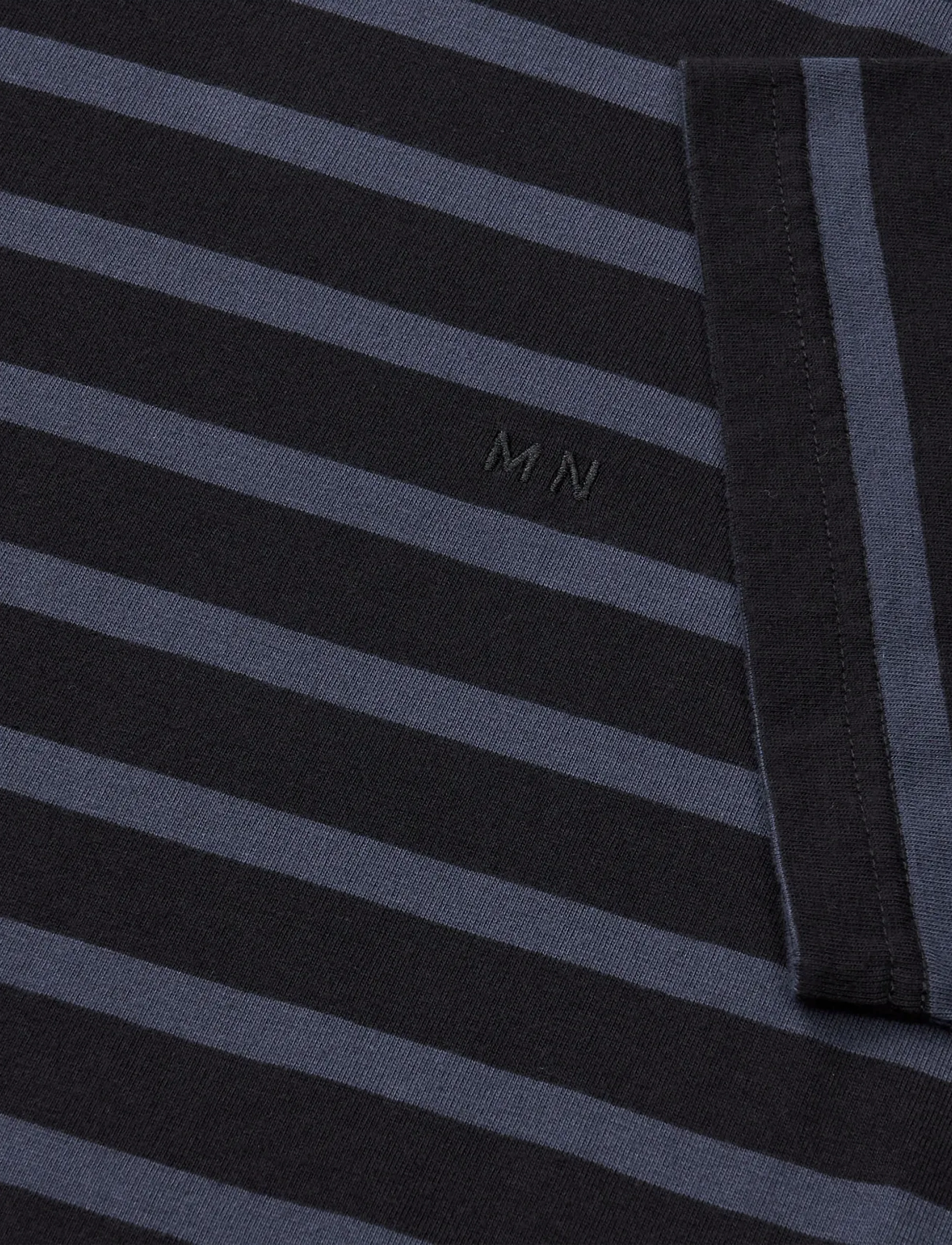Mads Nørgaard - Cotton Jersey Stripe Frode Tee - kortærmede t-shirts - parisian night/black - 1
