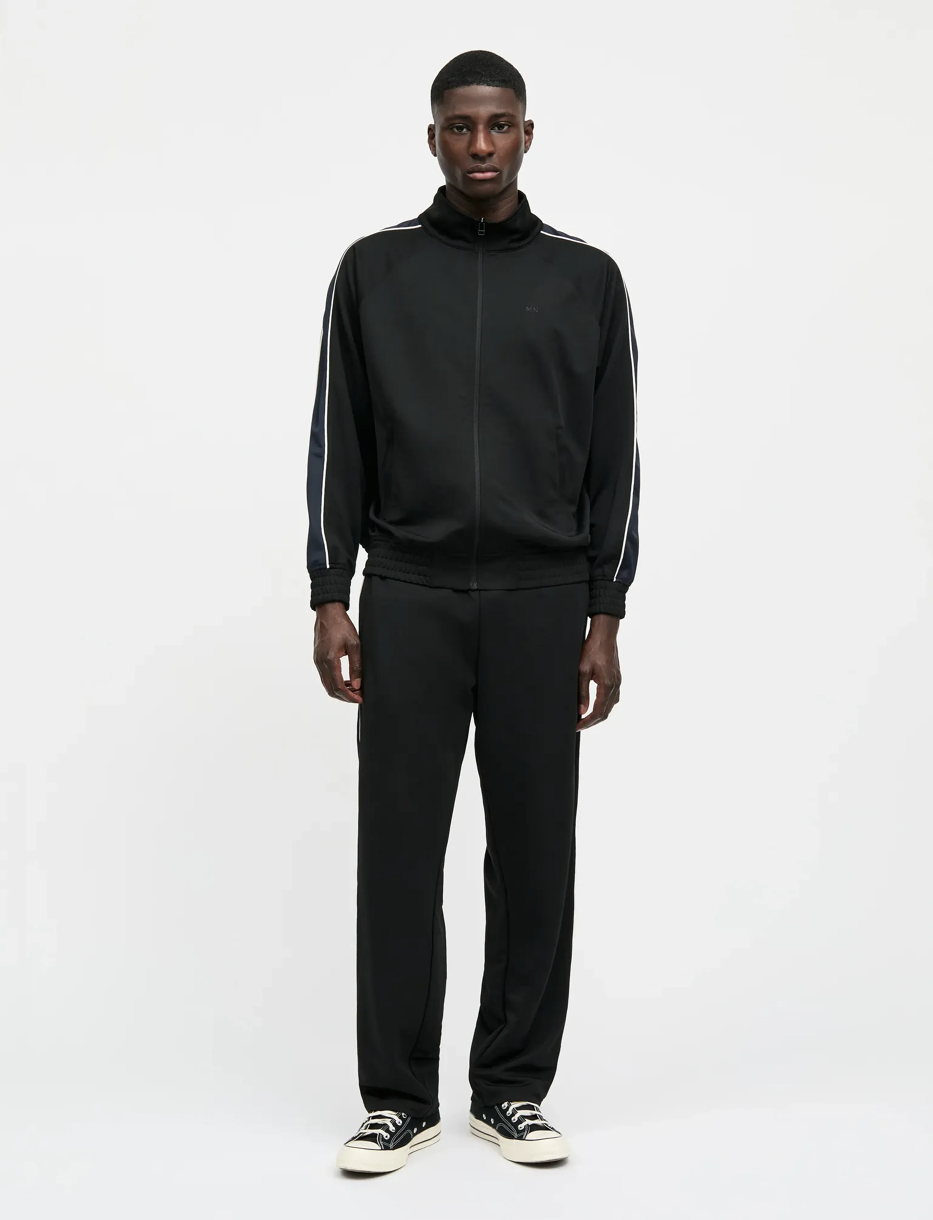Mads Nørgaard Pique Sport Track Top, M, Black, Sweatshirts & Hættetrøjer > Sweatshirts, Herre