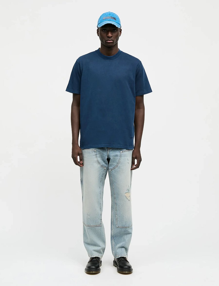 Mads Nørgaard - Combed Jersey Dye Thorbjørn Tee - kortärmade t-shirts - parisian night - 0