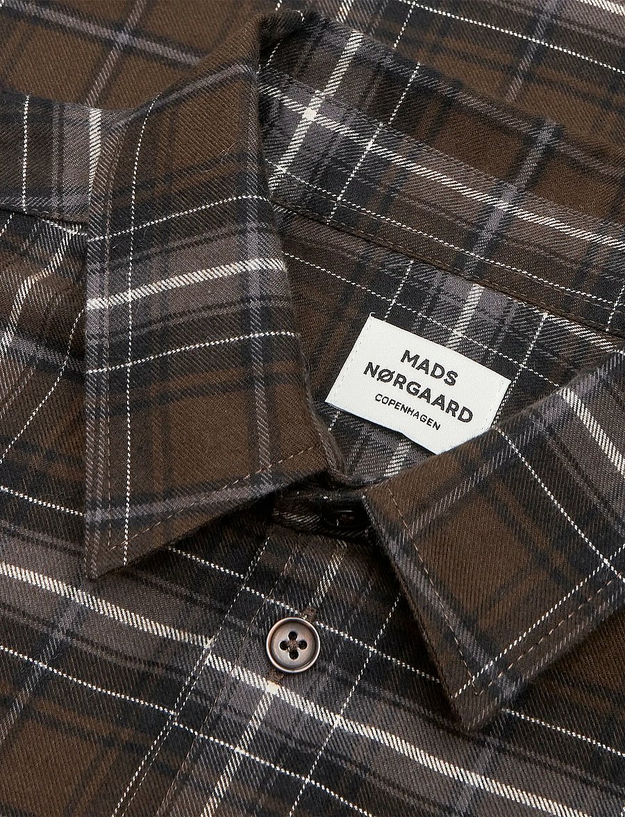Mads Nørgaard - Cotton Flannel Svano Shirt - långärmade skjortor - demitasse check - 2