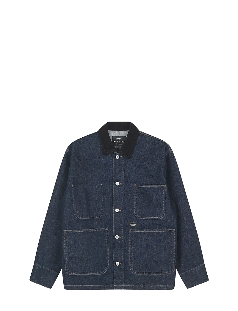 Mads Nørgaard - Arizona Denim Chore Jacket - ofodrade jeansjackor - blue rinse wash - 1