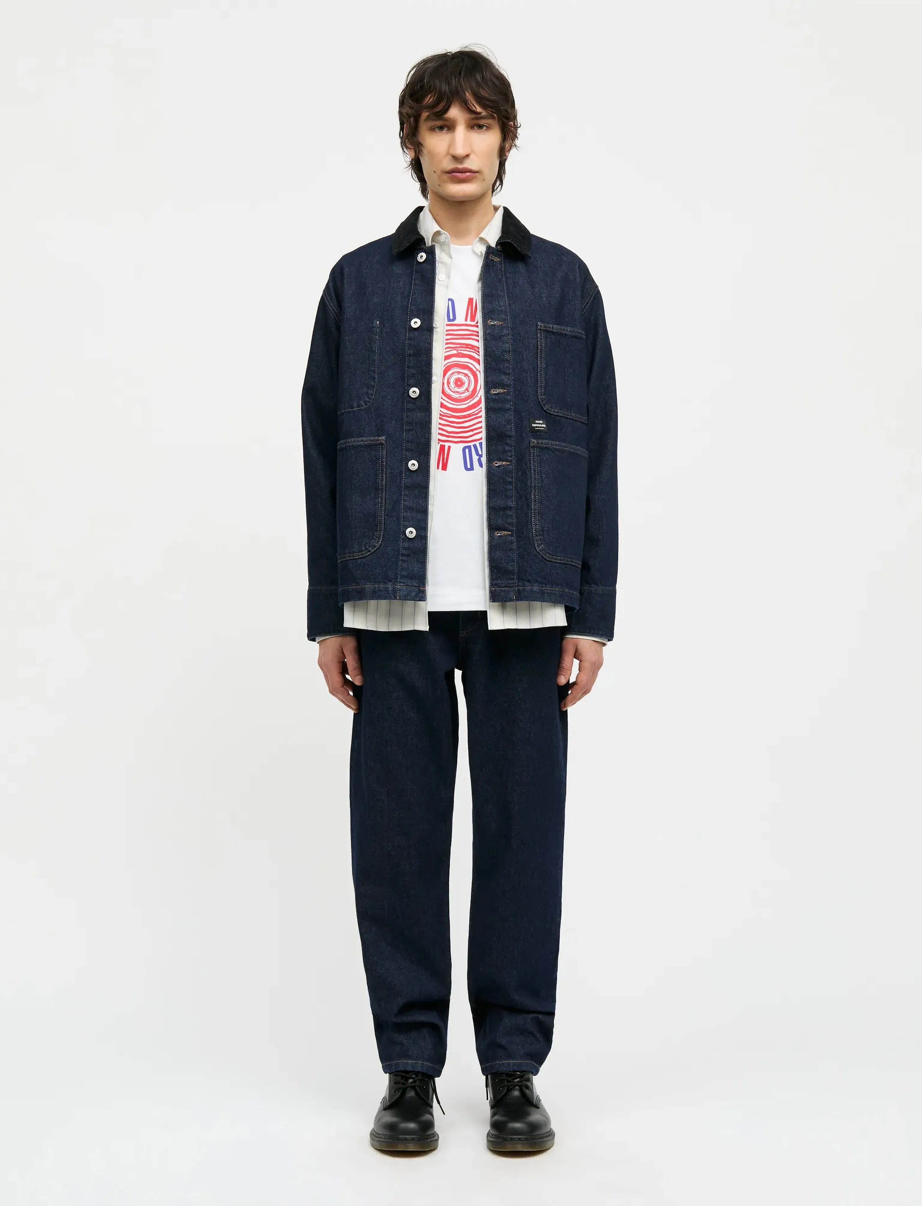 Mads Nørgaard Arizona Denim Chore Jacket, 56, Navy, Denim > Unlined Denim Jackets, Herre